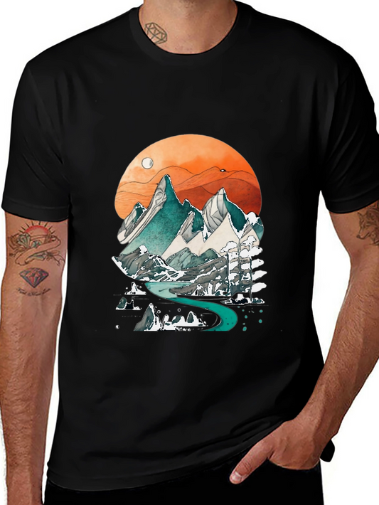 Mountain Graphic Print Mens Tee