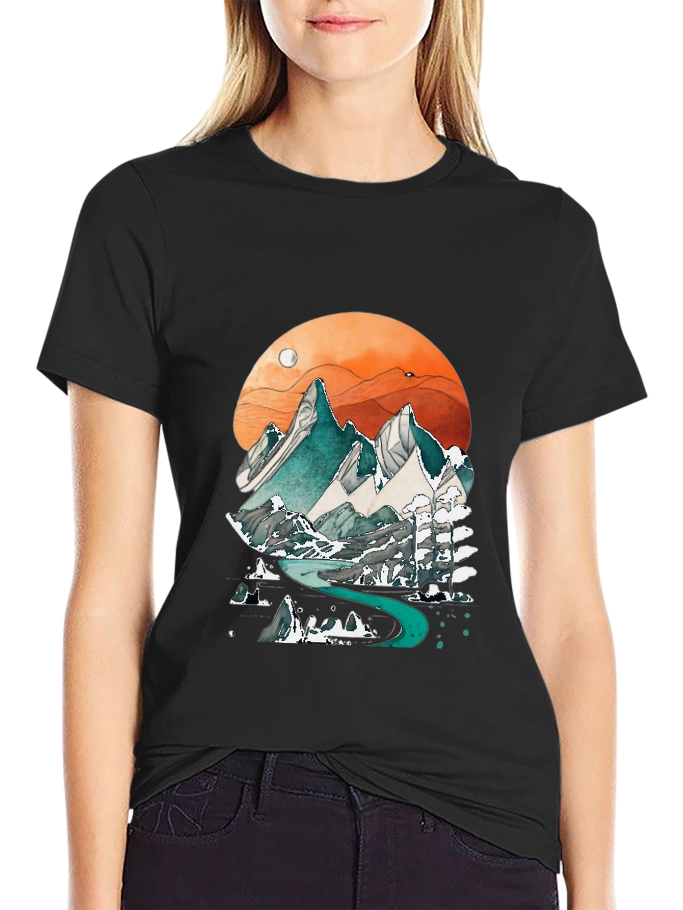 Mountain Graphic Print Mens Tee
