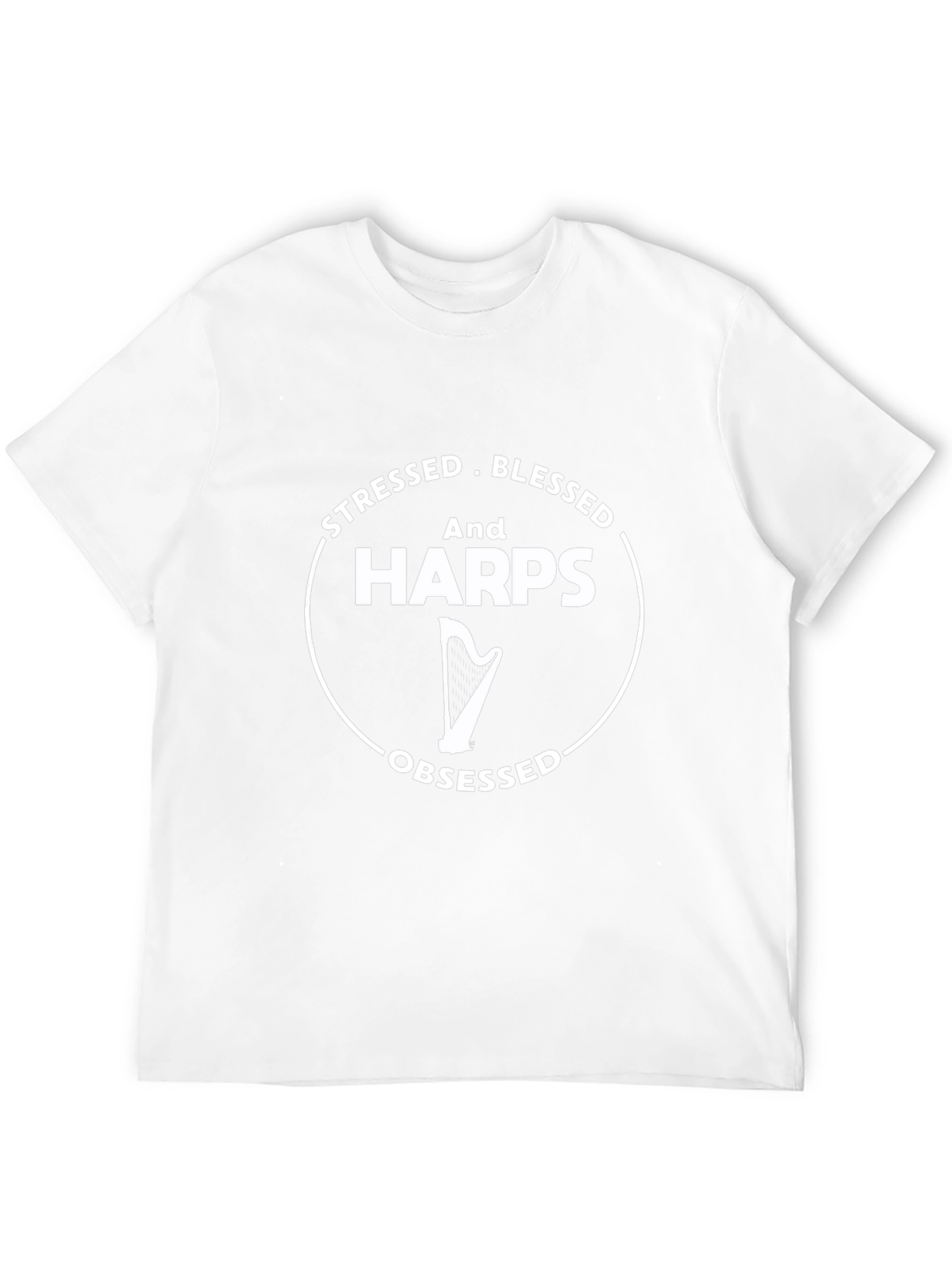 Stressed Blessed Harps Obsessed Black T-Shirt