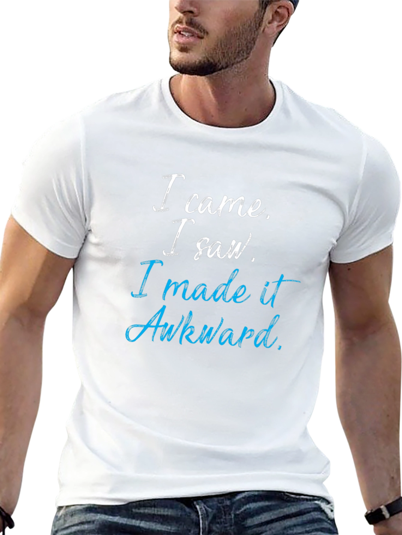 Awkward Quote Graphic Tee - Soft Cotton Blend