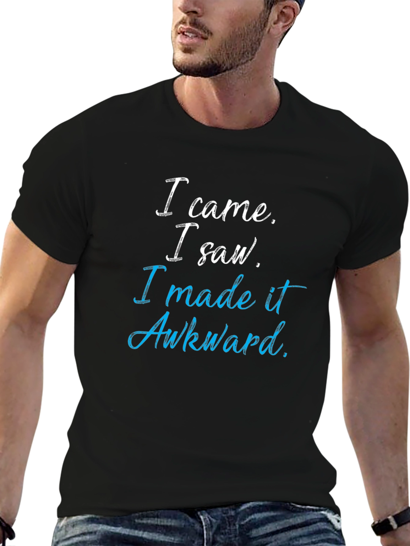 Awkward Quote Graphic Tee - Soft Cotton Blend