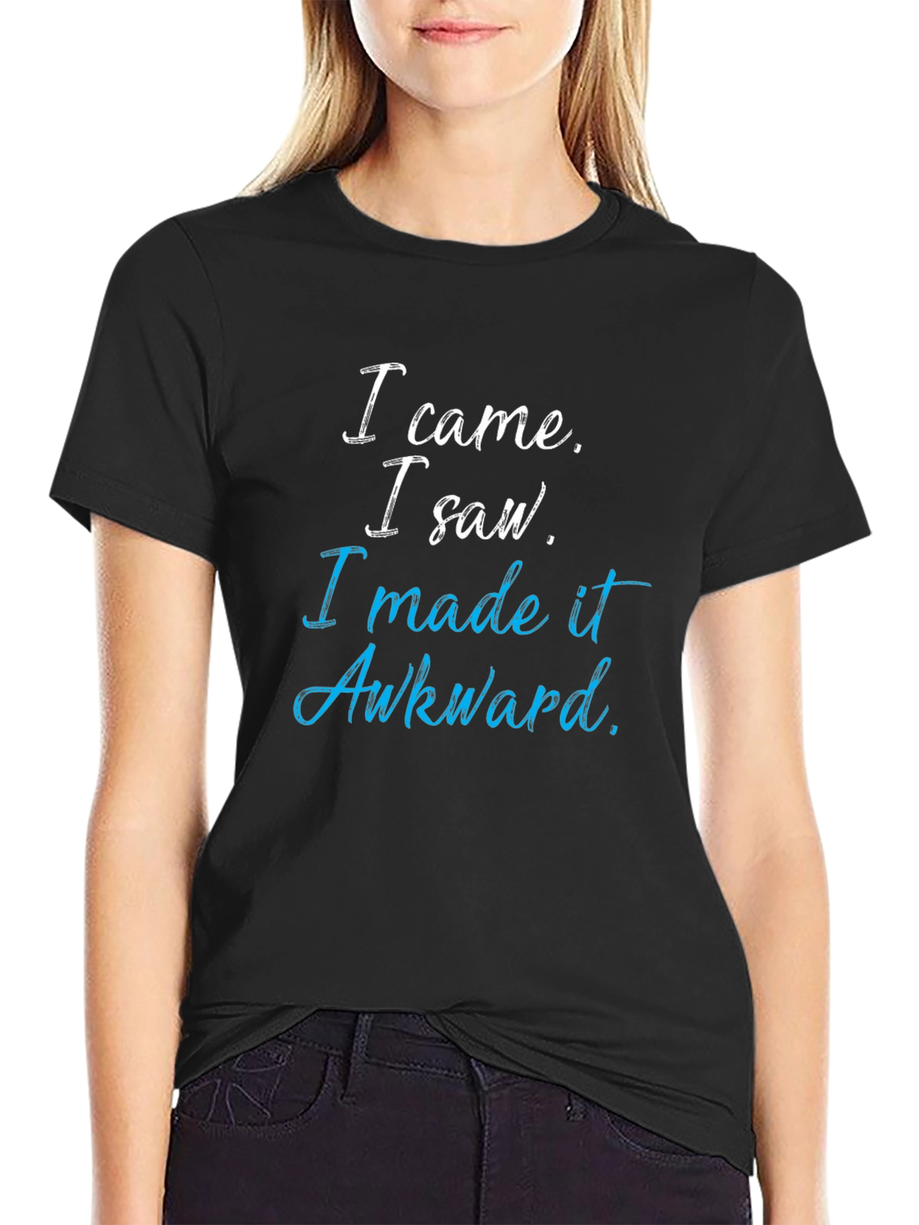 Awkward Quote Graphic Tee - Soft Cotton Blend