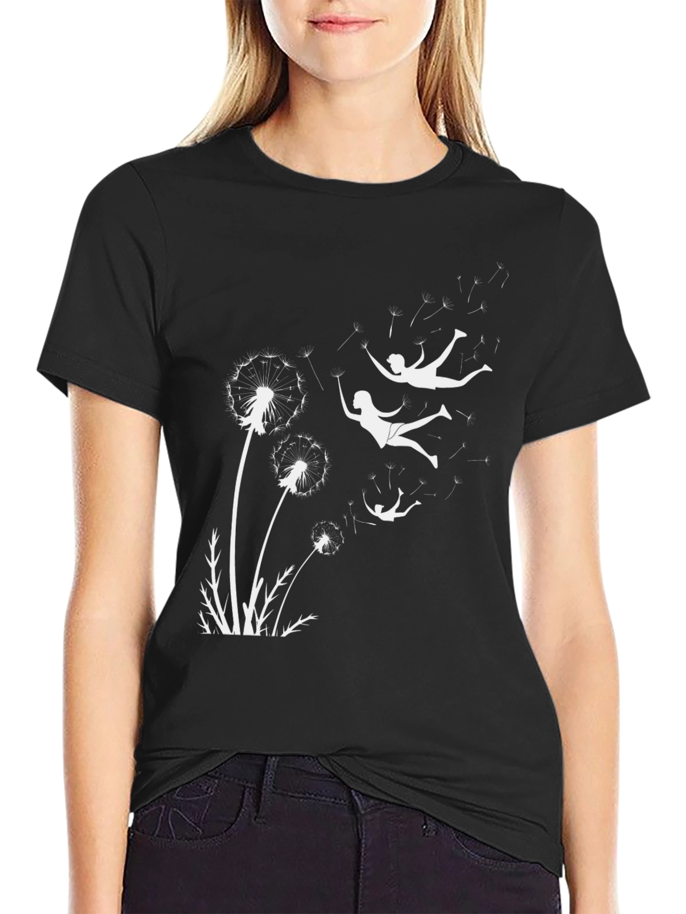 Dandelion Dreams Graphic Tee - Black