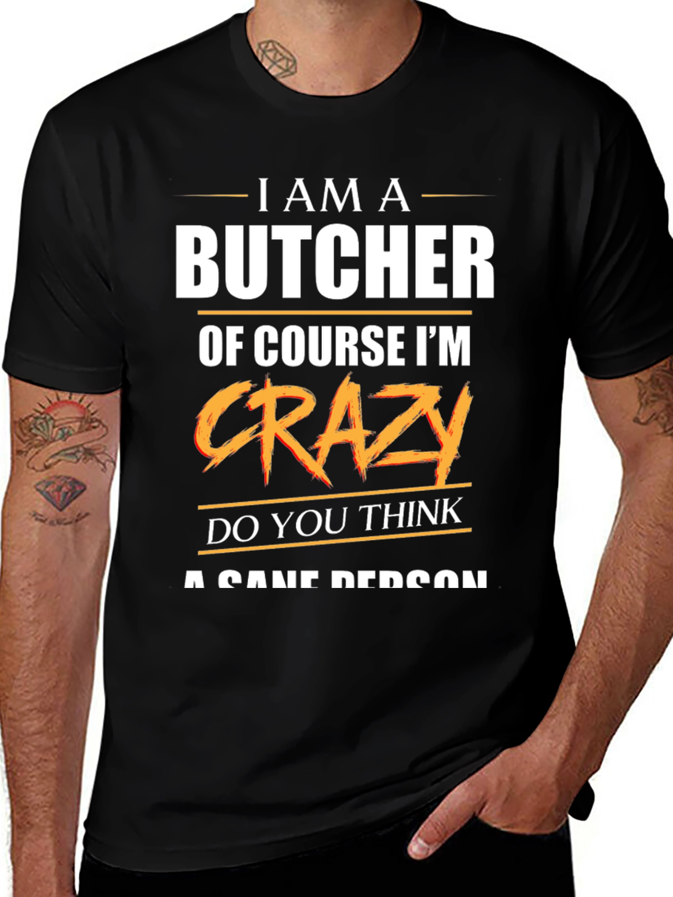 Butcher Crazy T-Shirt - Funny Meat Cutter Tee