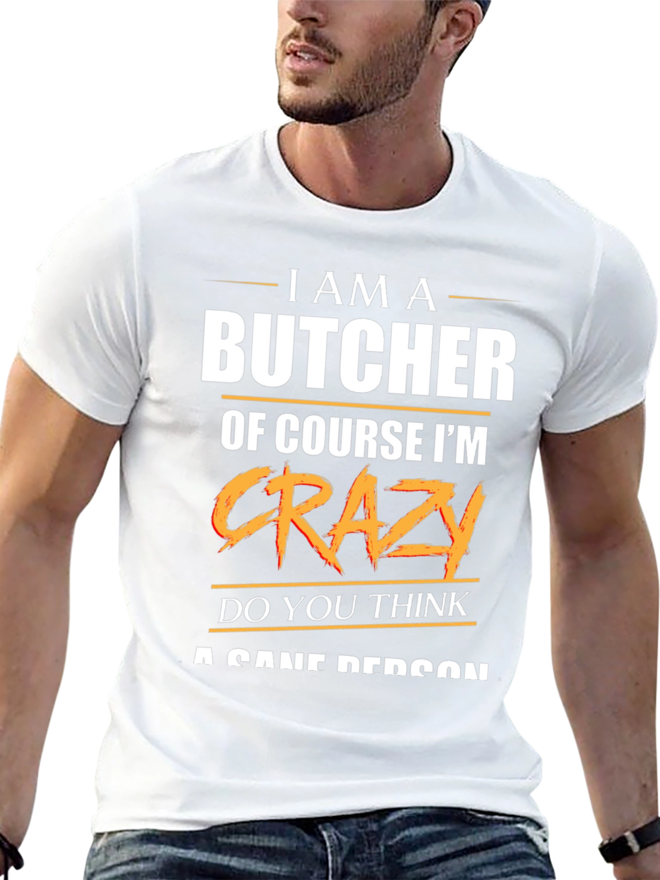 Butcher Crazy T-Shirt - Funny Meat Cutter Tee