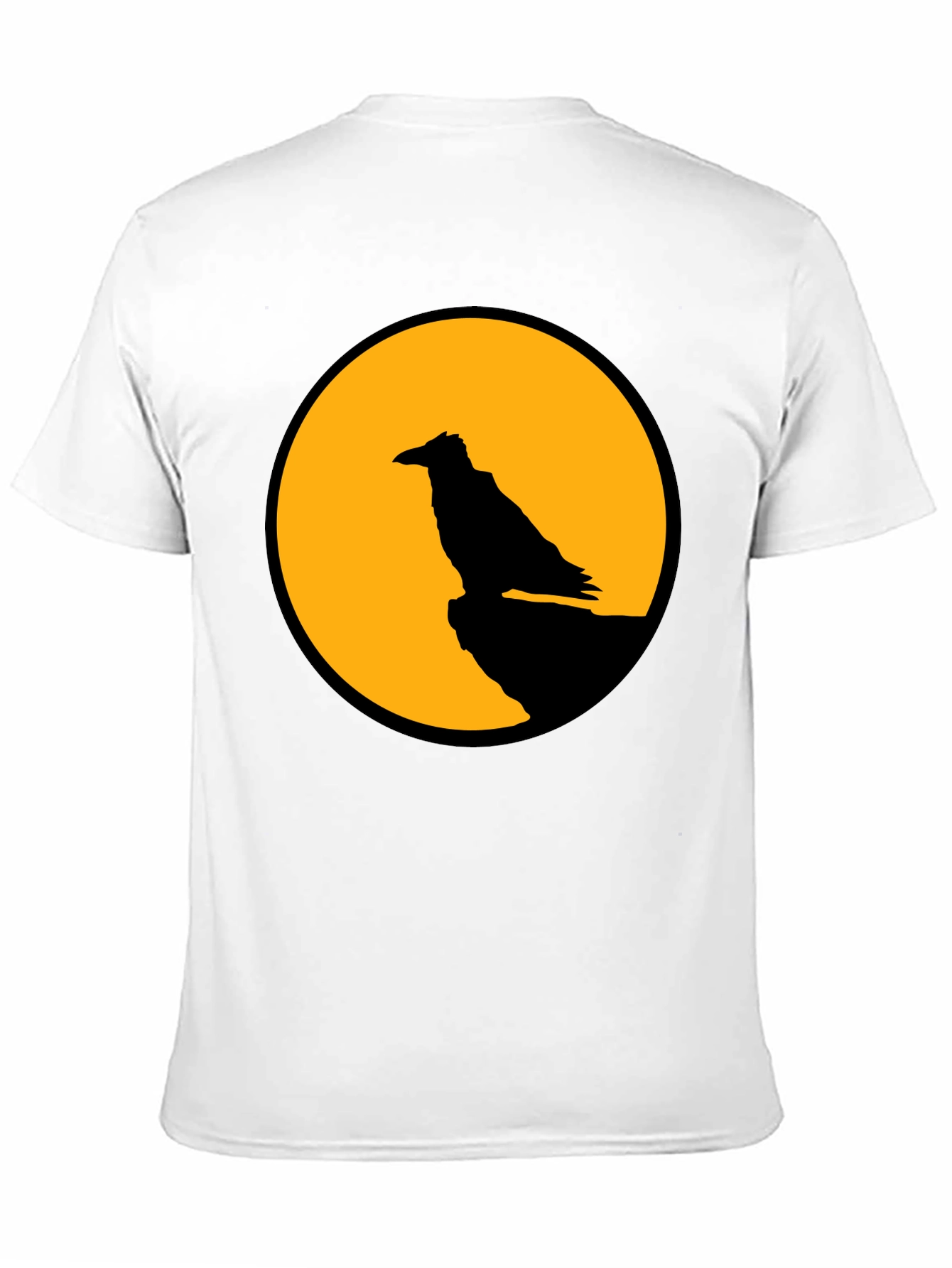 Raven Moon Graphic Tee - Black Cotton T-Shirt
