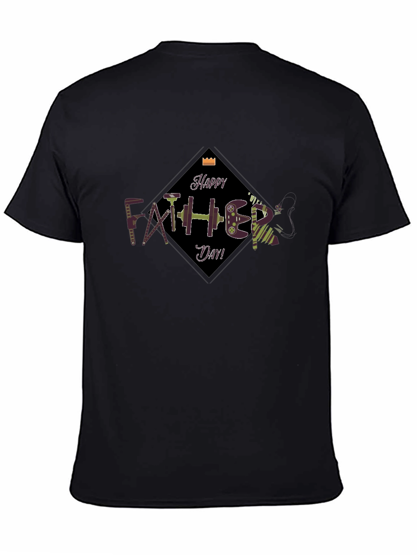 Happy Fathers Day Black Graphic Tee