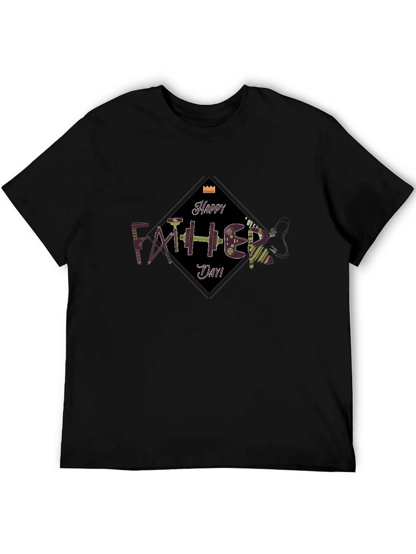 Happy Fathers Day Black Graphic Tee