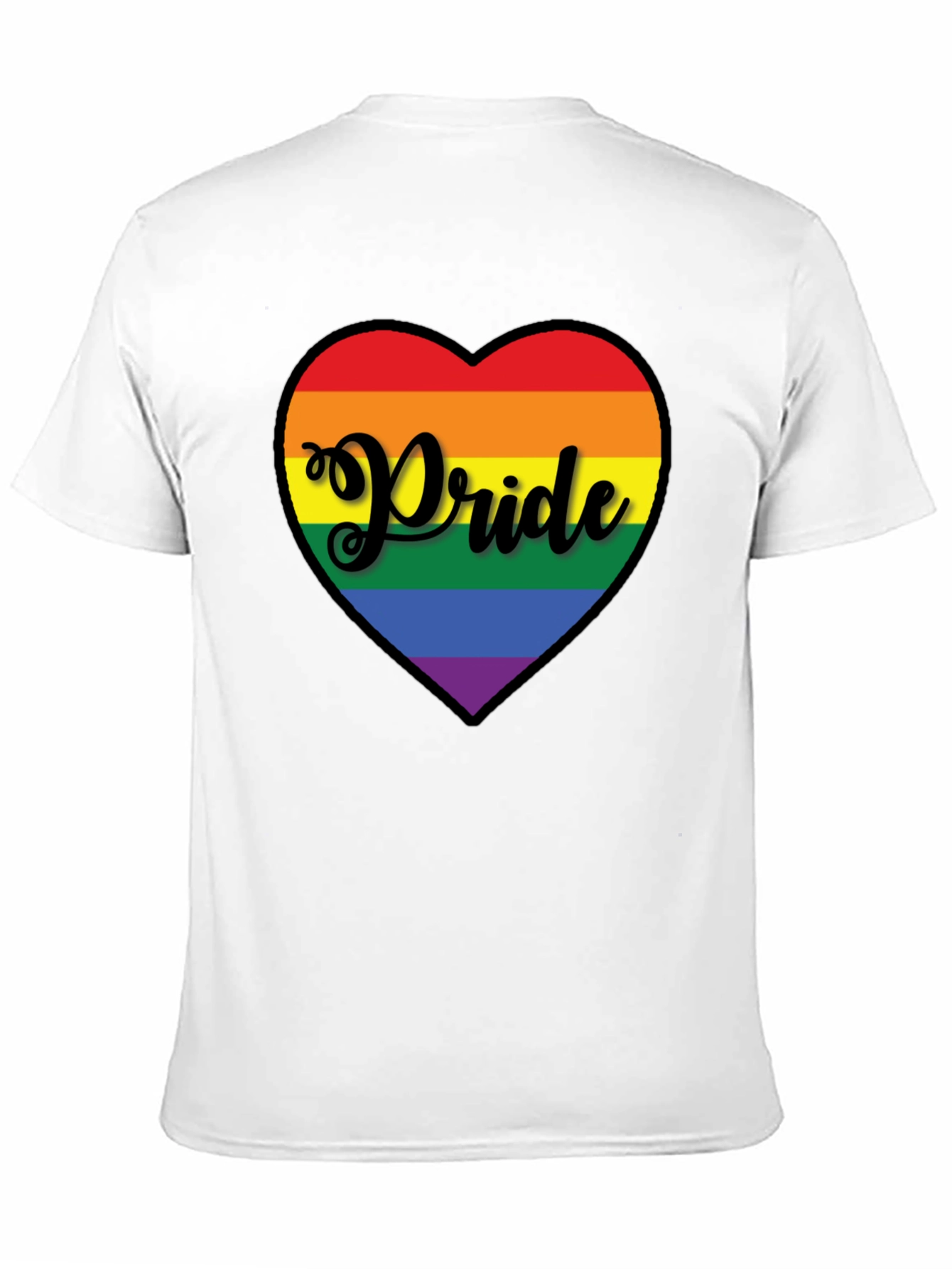 Pride Heart Graphic Tee - Black Cotton T-Shirt