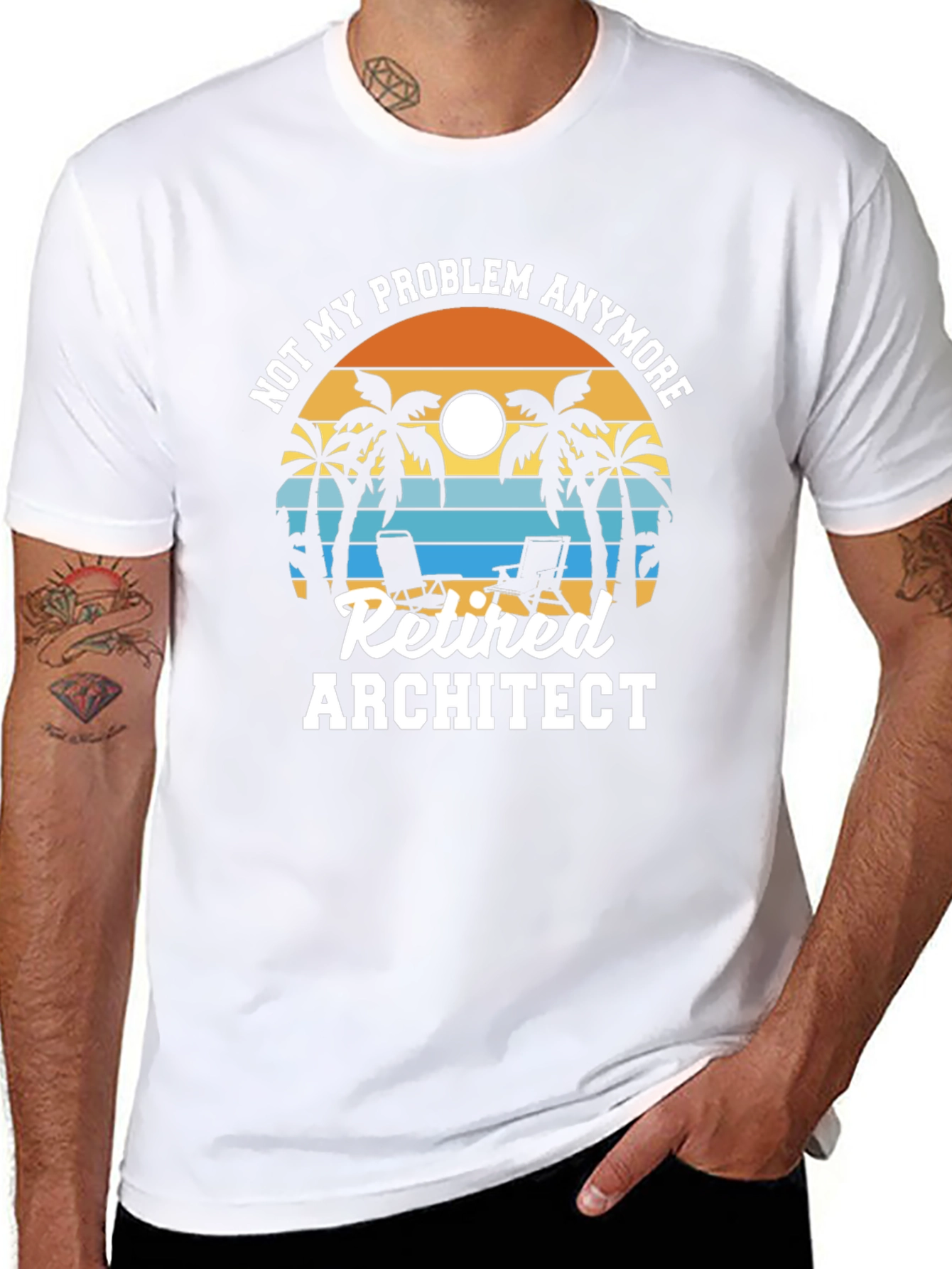 Retired Architect T-Shirt - Beach Design