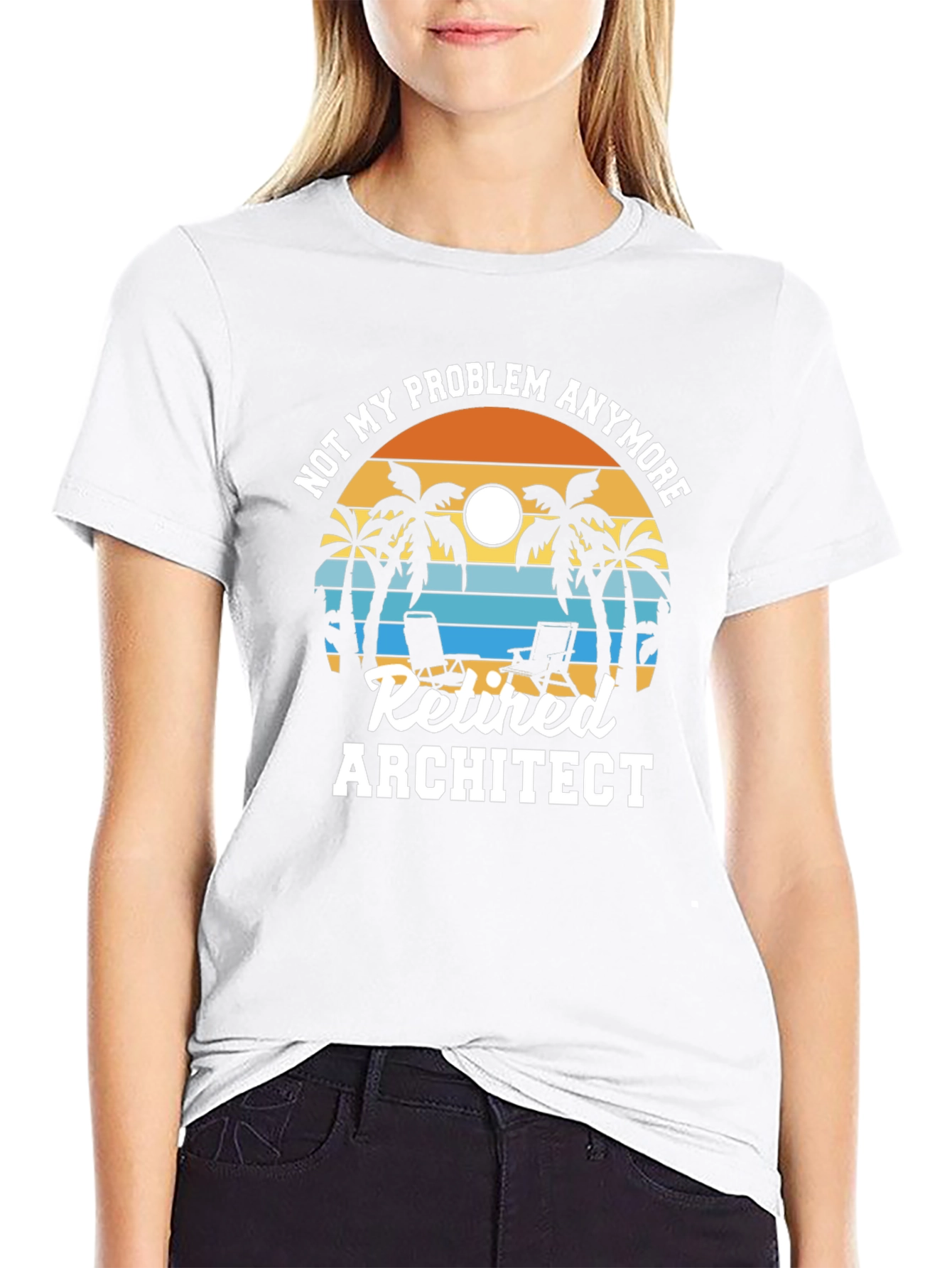 Retired Architect T-Shirt - Beach Design