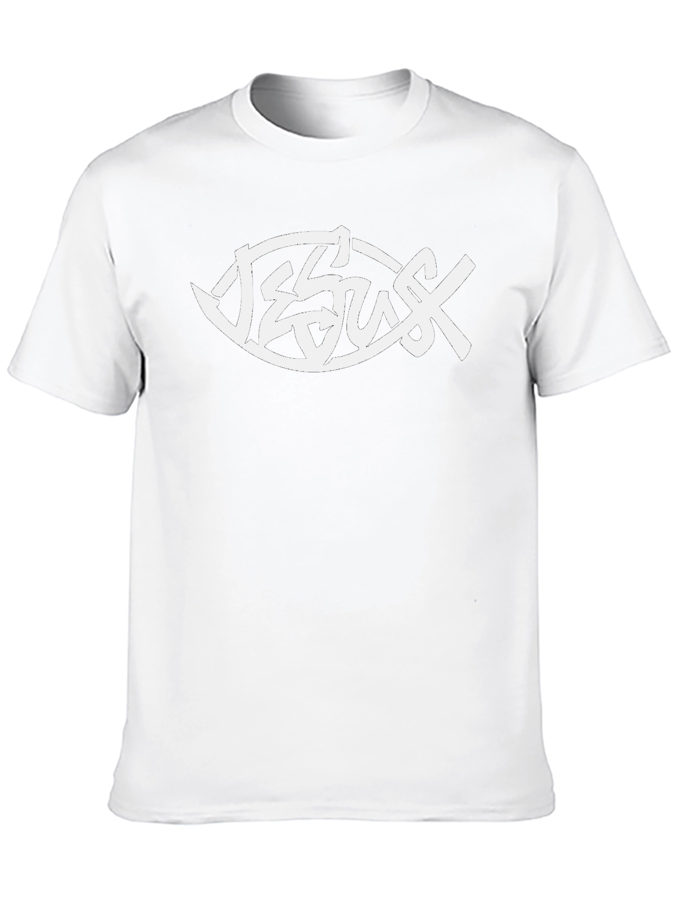 Jesus Fish Graphic T-Shirt - Black Christian Tee
