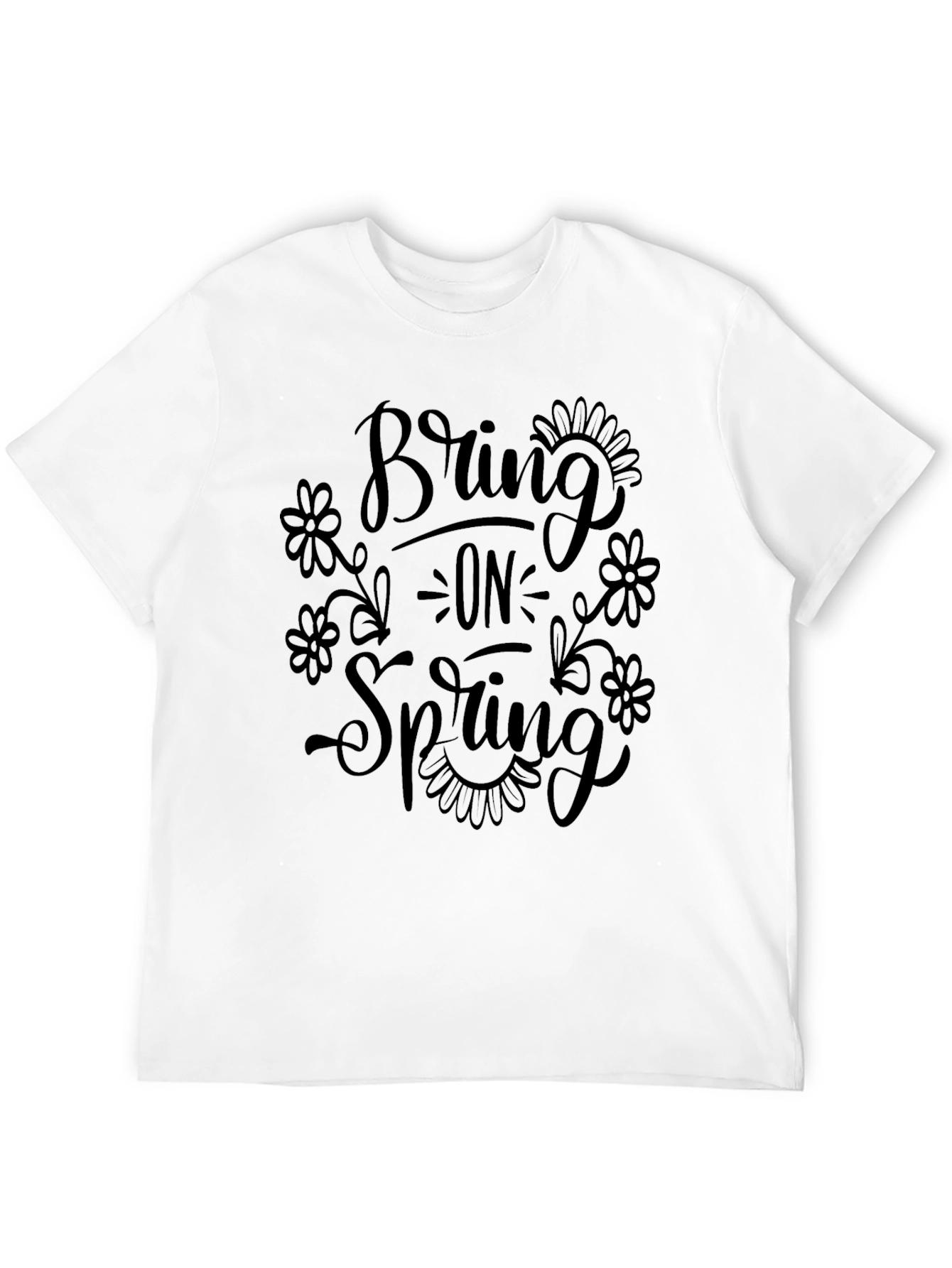 Bring on Spring Black Graphic Tee Shirt