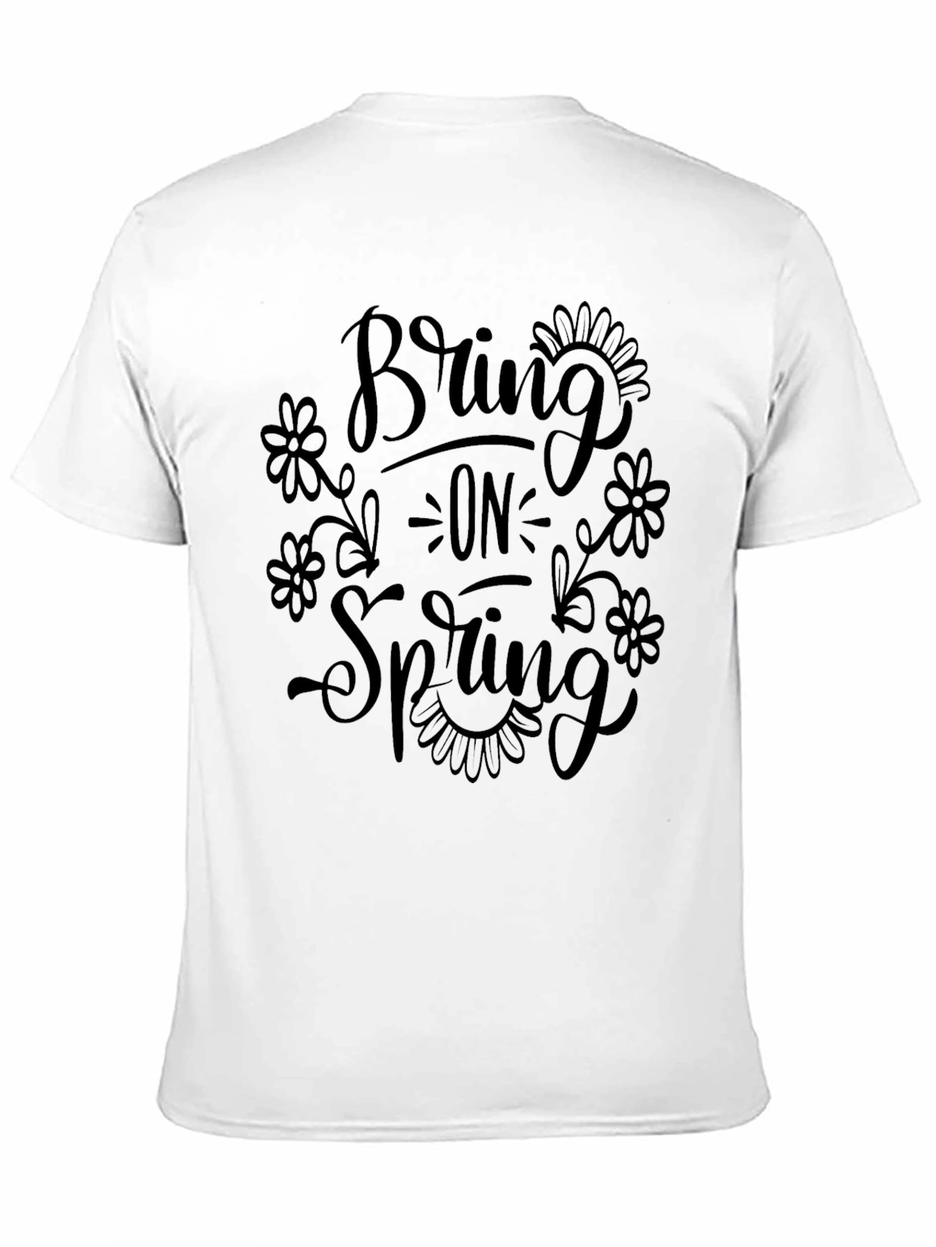 Bring on Spring Black Graphic Tee Shirt