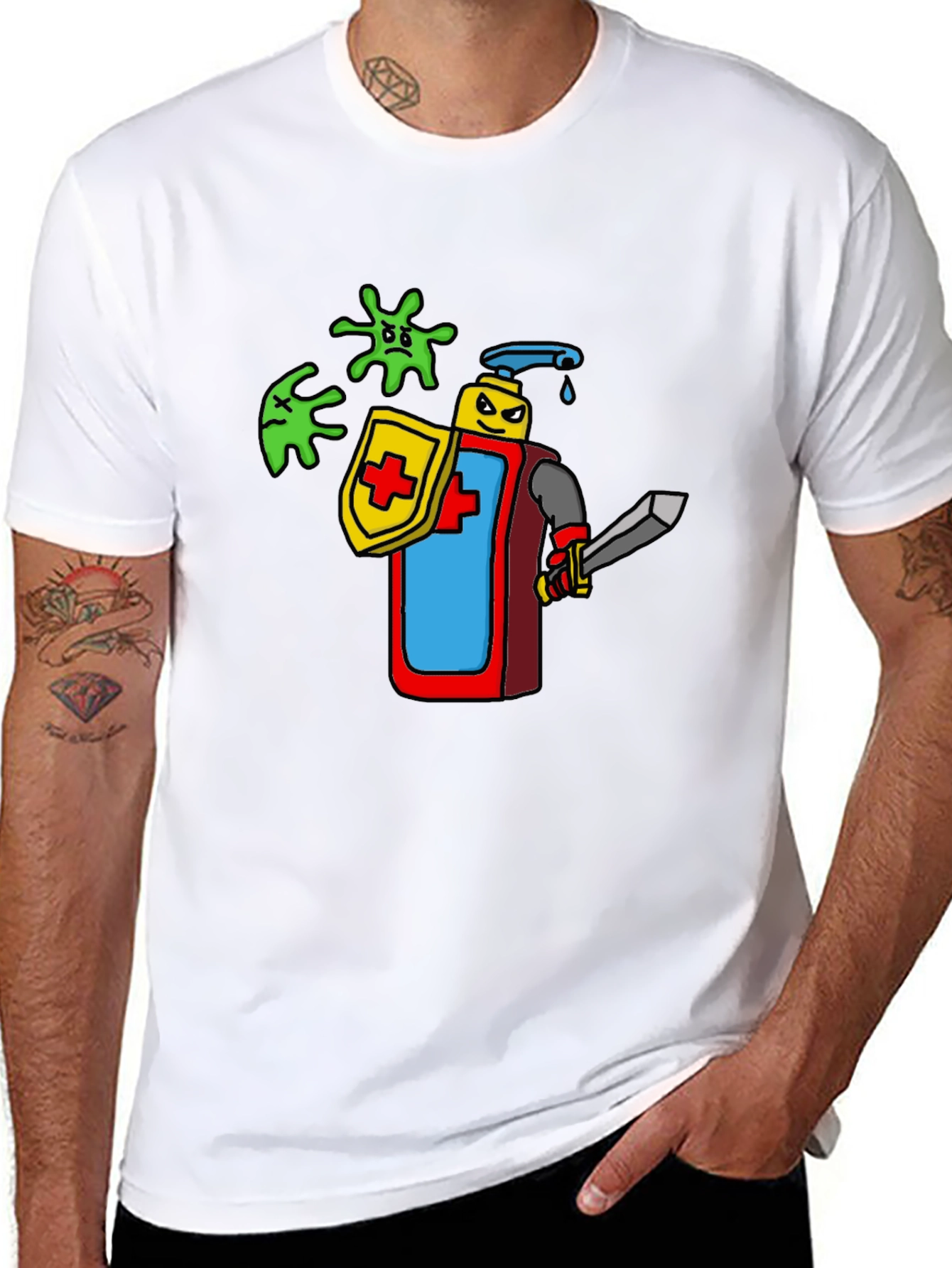 Hand Sanitizer Knight T-Shirt - Protect Yourself!