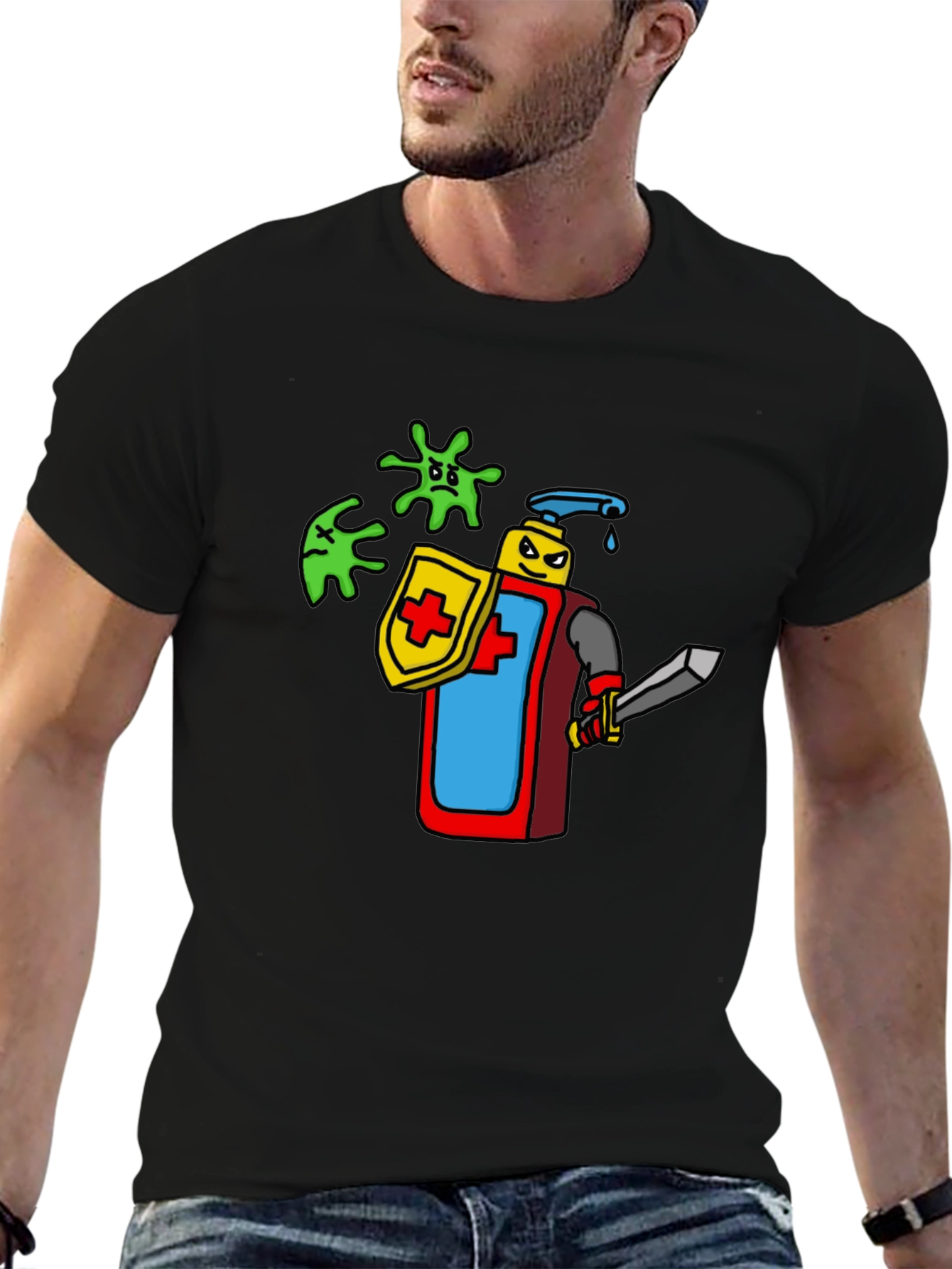Hand Sanitizer Knight T-Shirt - Protect Yourself!