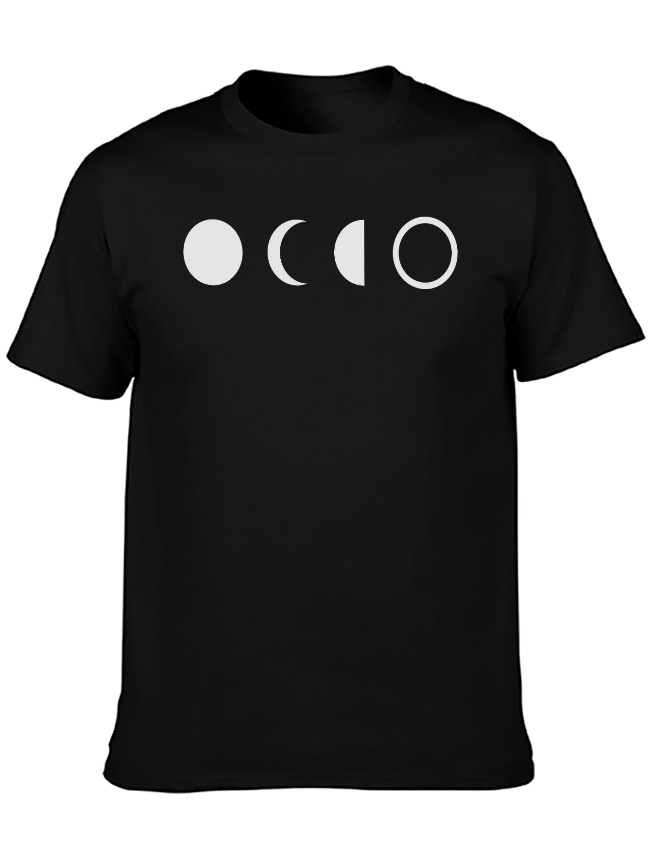 Lunar Phases Graphic Tee - Black Cotton Shirt