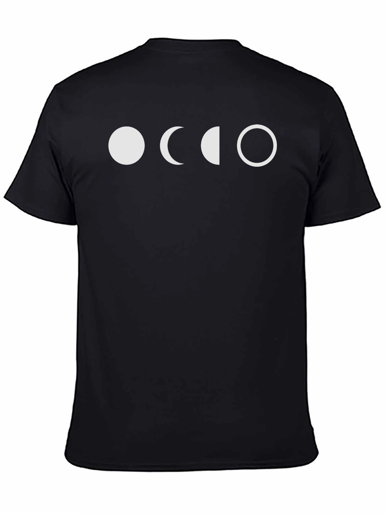 Lunar Phases Graphic Tee - Black Cotton Shirt