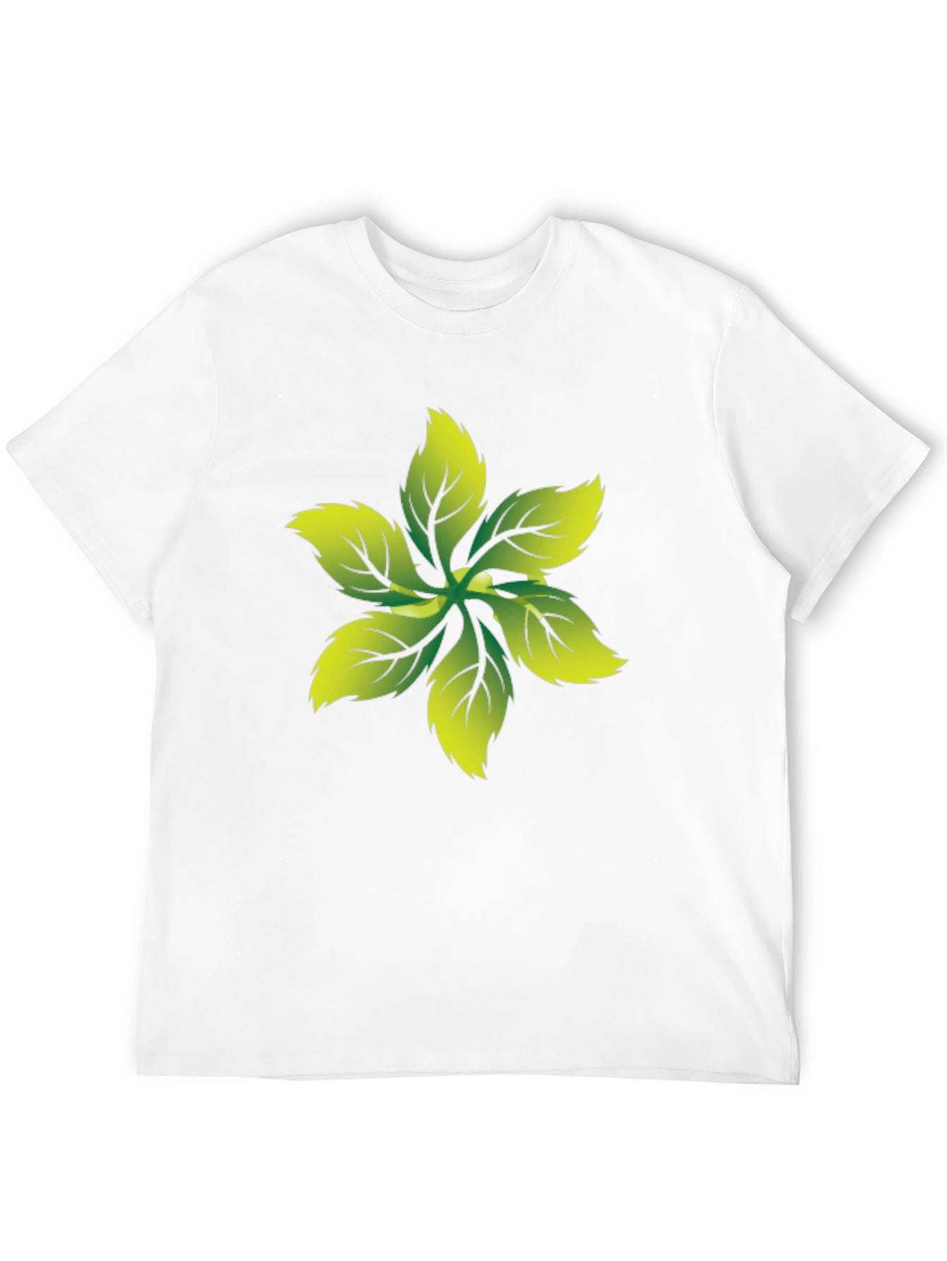 Leaf Print Black Tee - Nature Inspired Graphic T-Shirt
