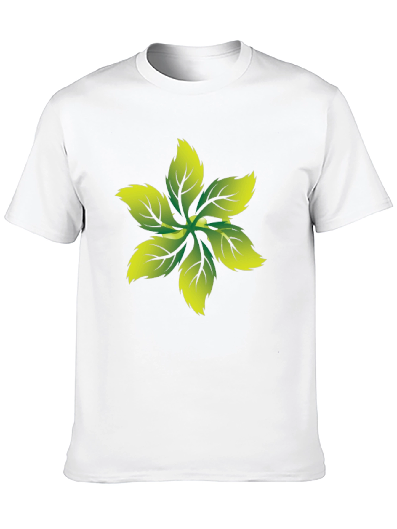 Leaf Print Black Tee - Nature Inspired Graphic T-Shirt