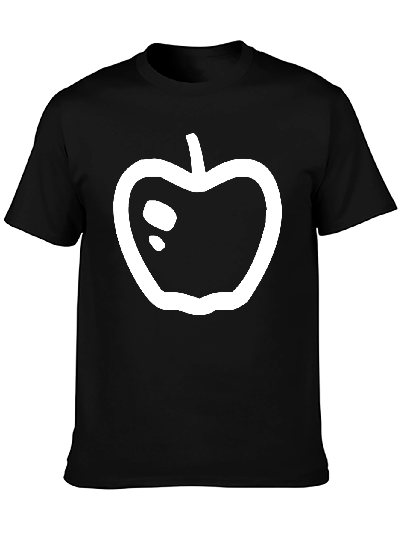 Black T-Shirt with Apple Graphic