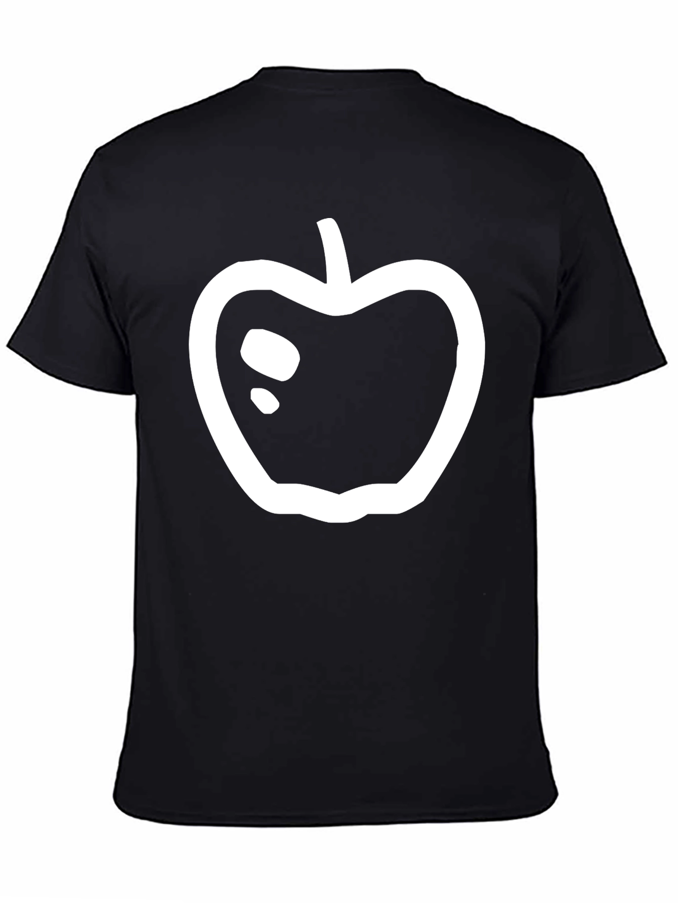 Black T-Shirt with Apple Graphic