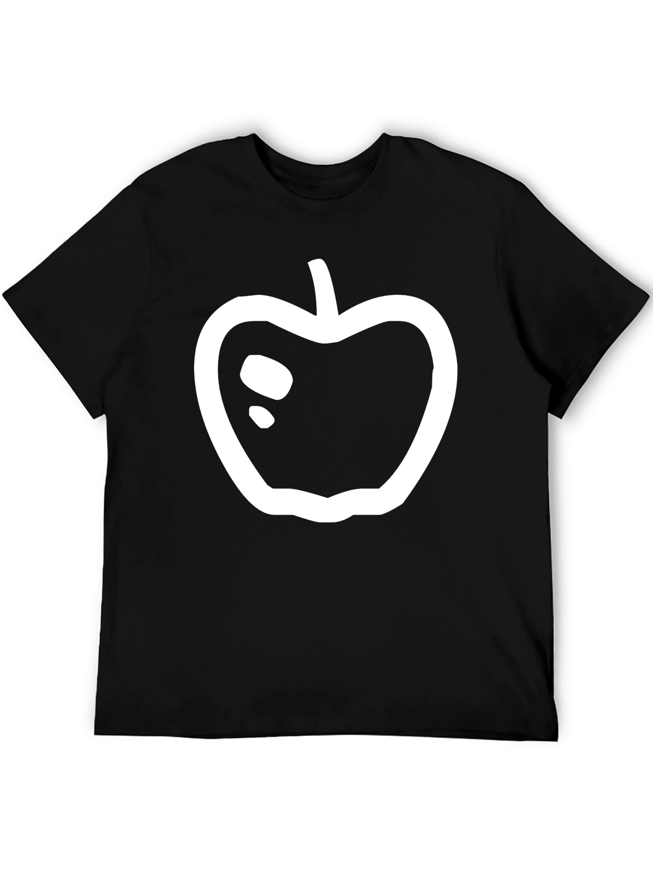 Black T-Shirt with Apple Graphic
