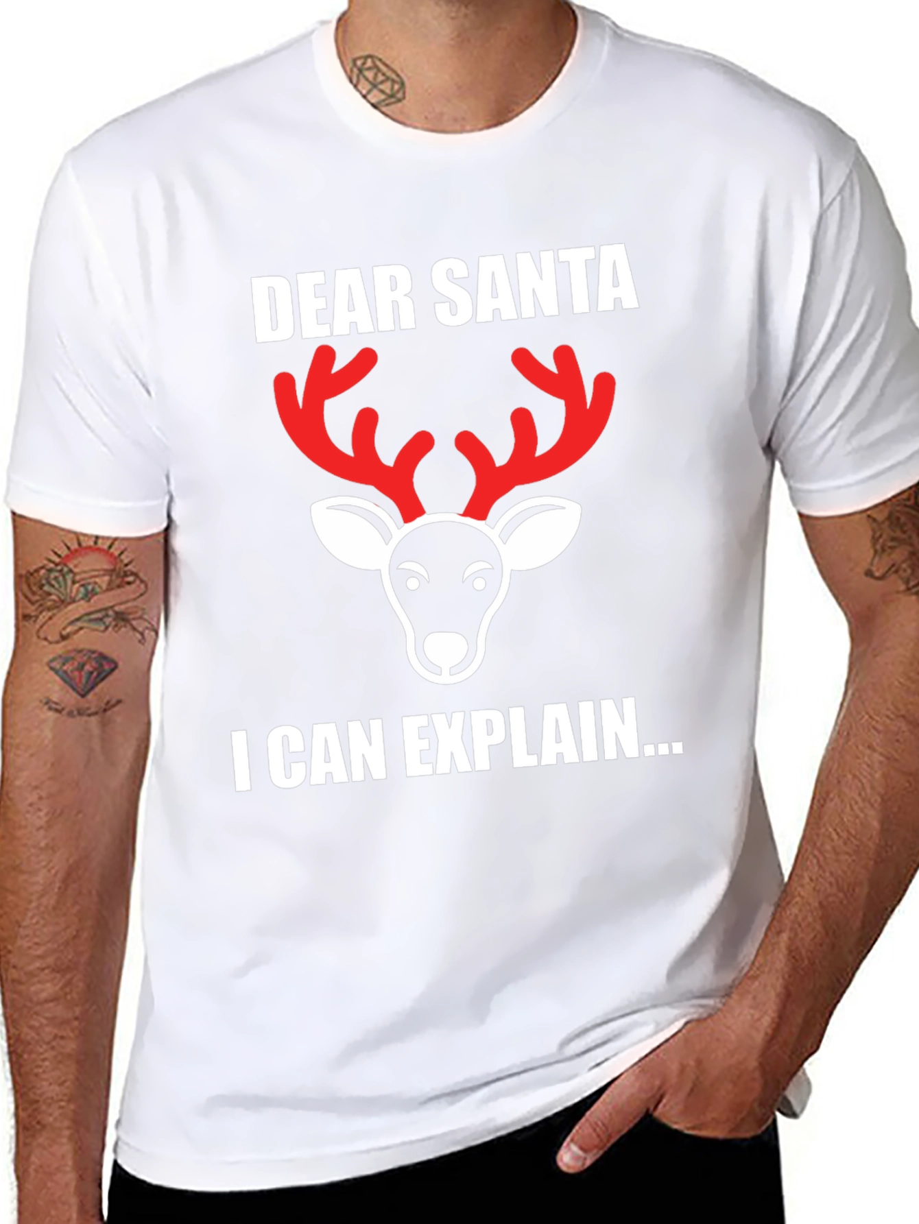 Dear Santa I Can Explain Reindeer Christmas T-Shirt