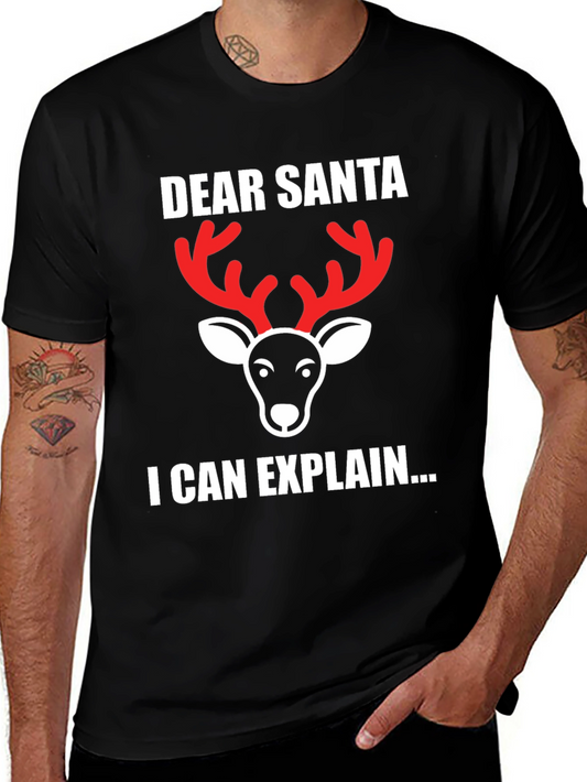 Dear Santa I Can Explain Reindeer Christmas T-Shirt
