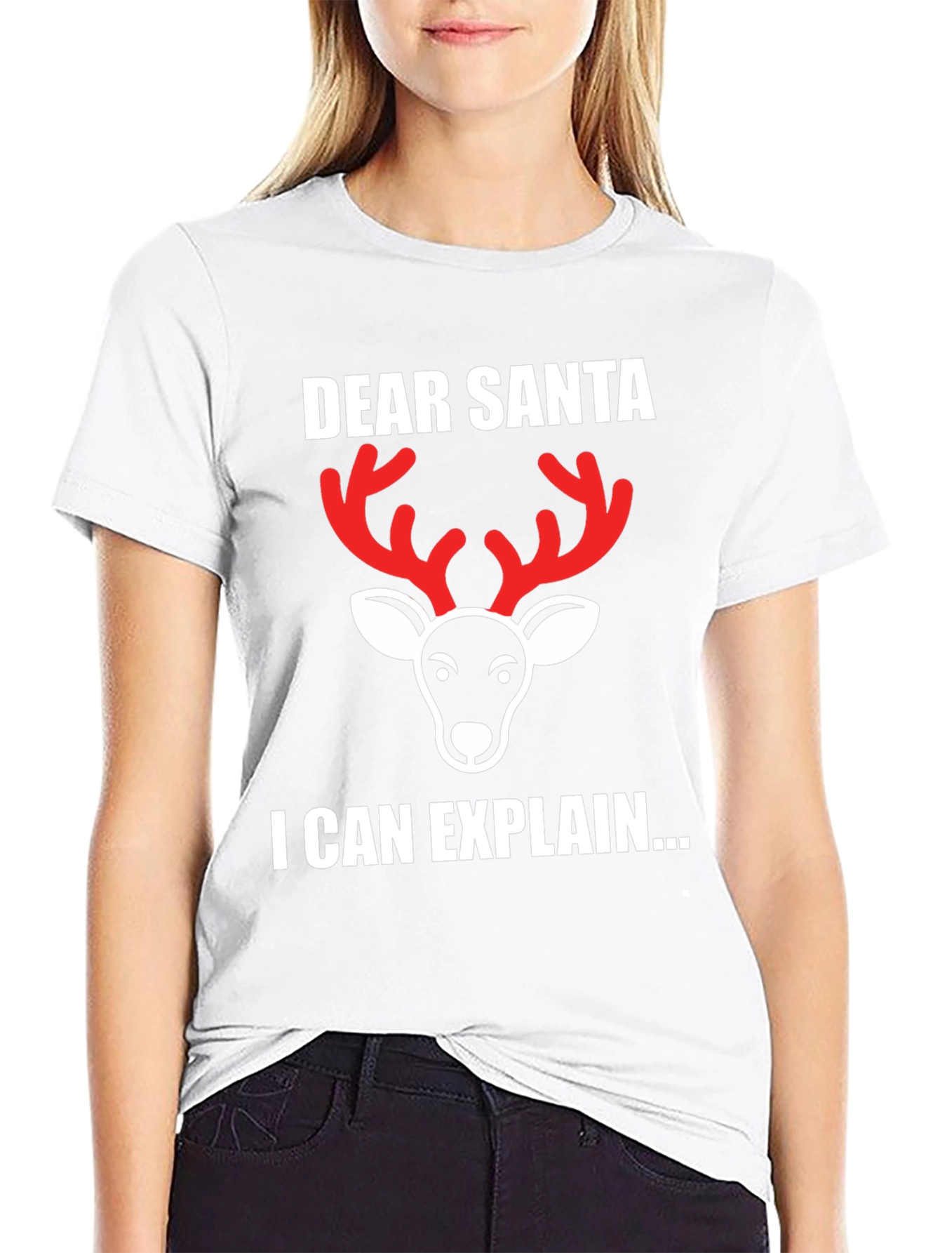 Dear Santa I Can Explain Reindeer Christmas T-Shirt