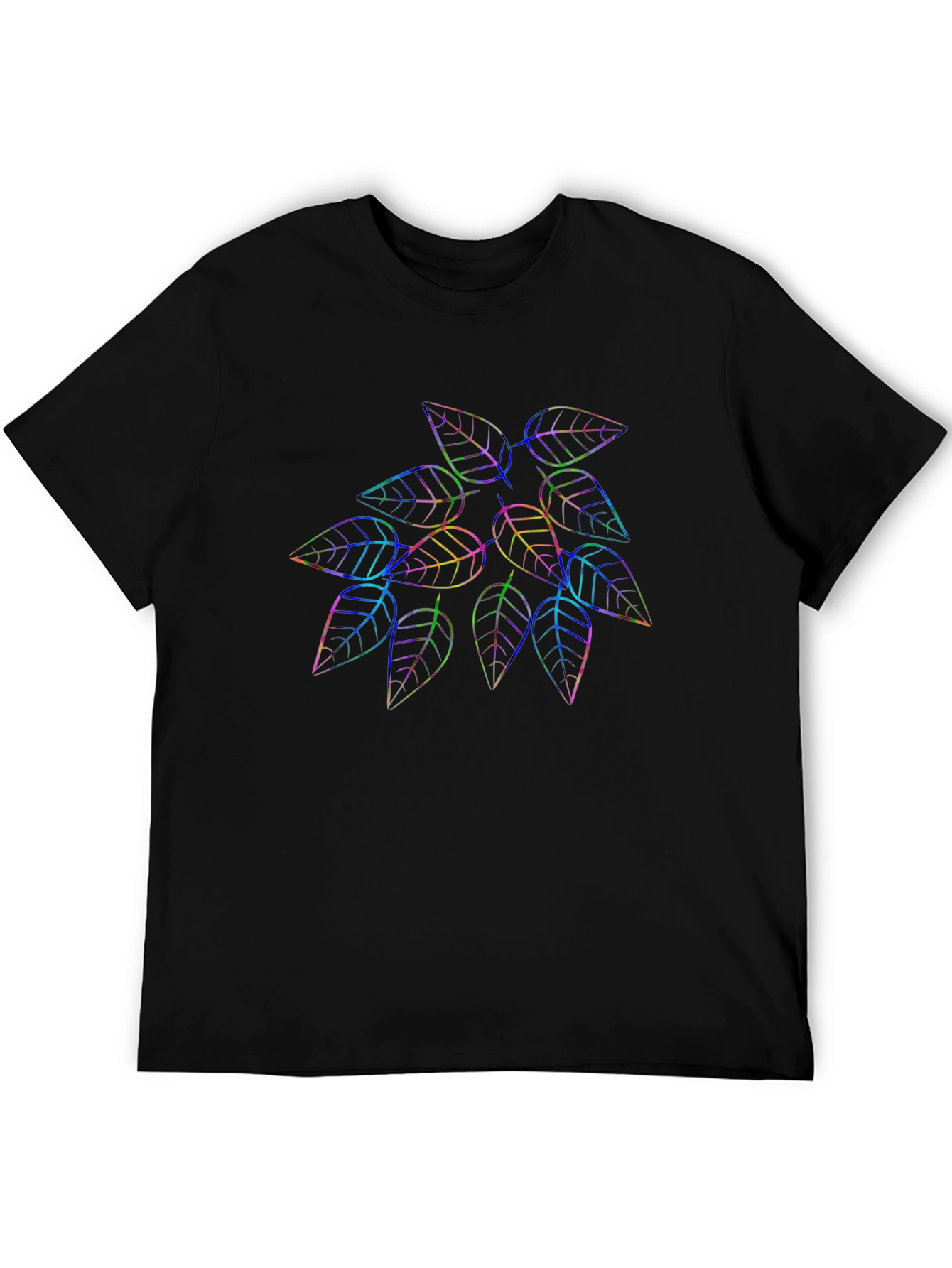 Rainbow Leaf Graphic Tee - Stylish & Unique