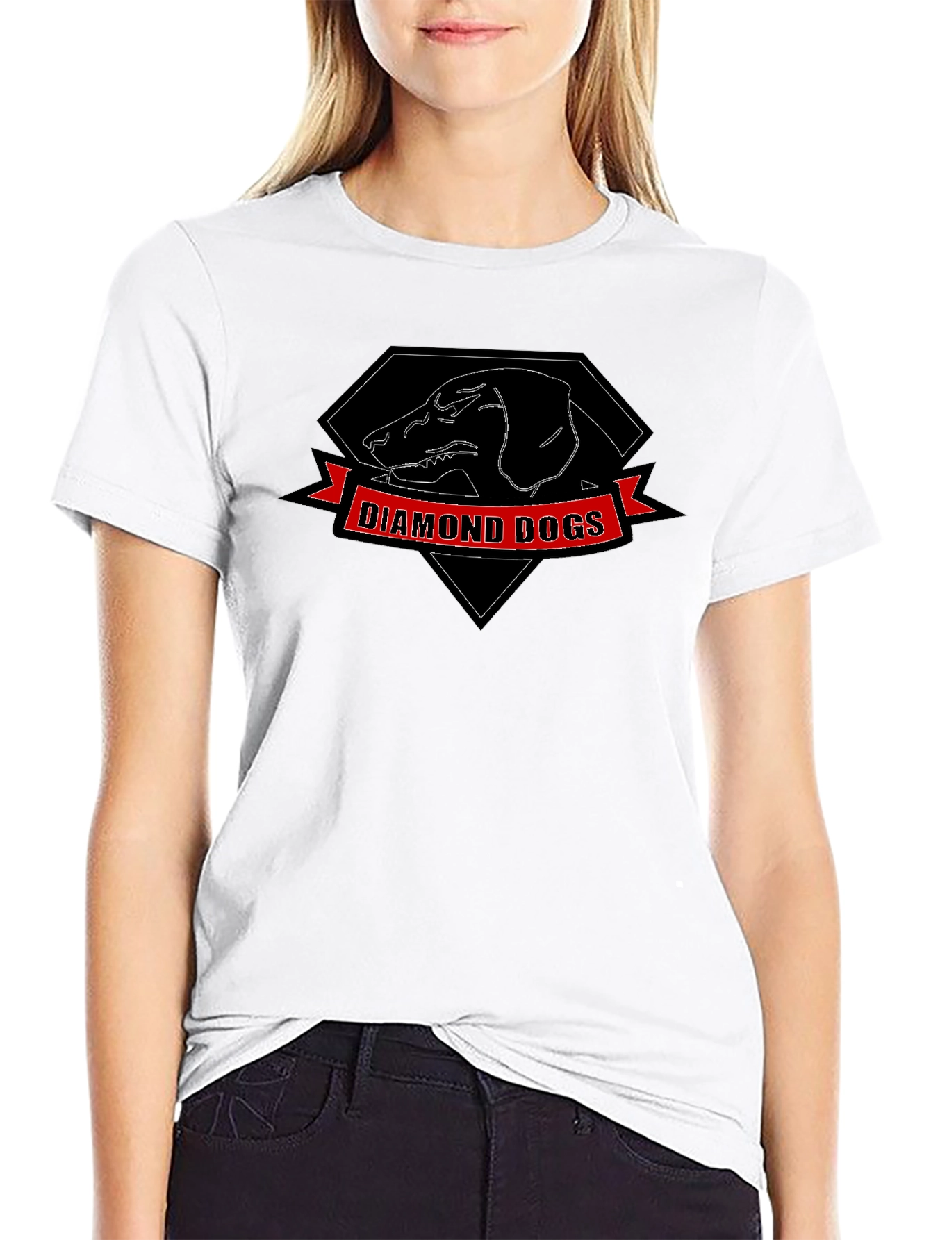 Diamond Dogs Graphic Print Black T-Shirt