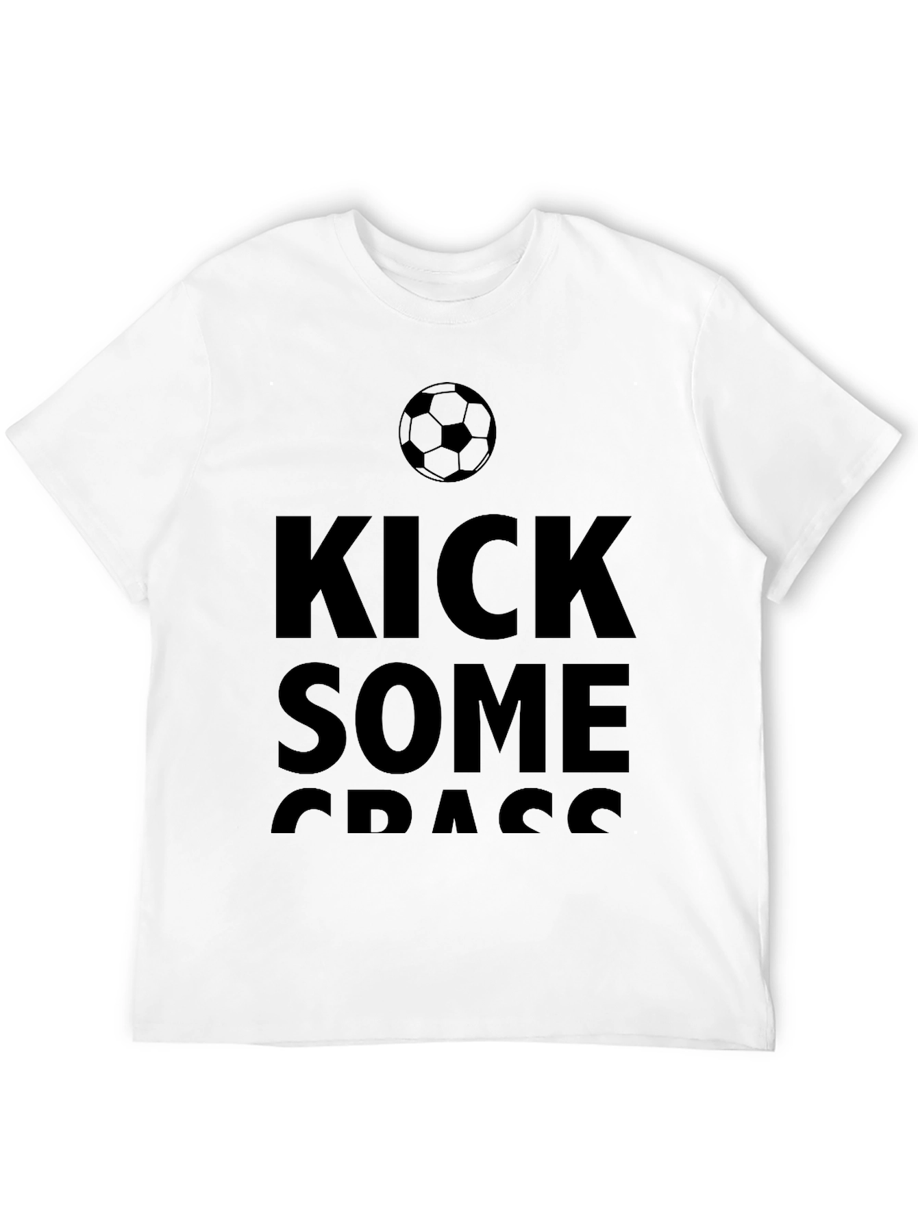 Kick Some Grass Soccer Graphic Tee - Black