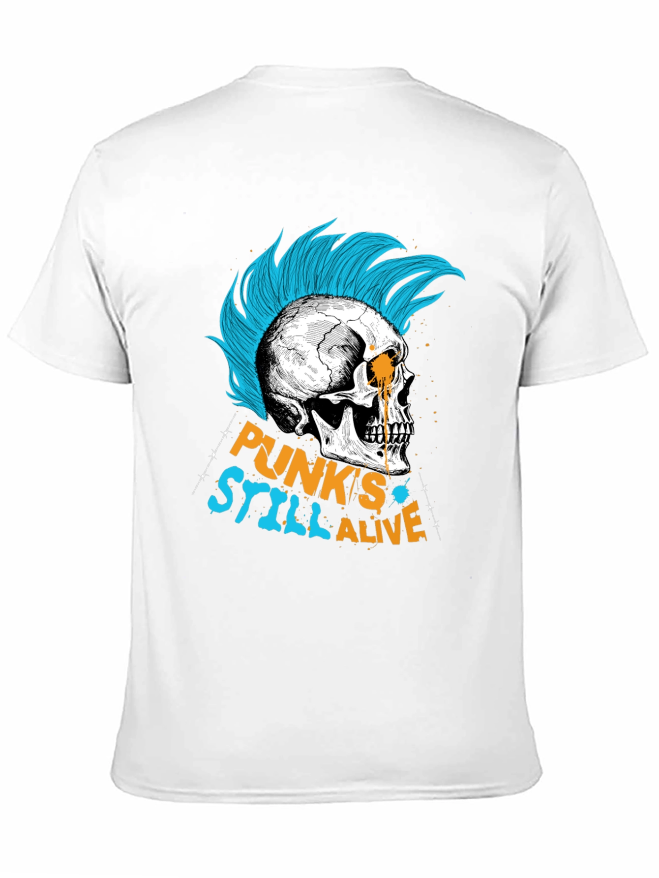 Punks Still Alive Graphic Tee - Skull Design