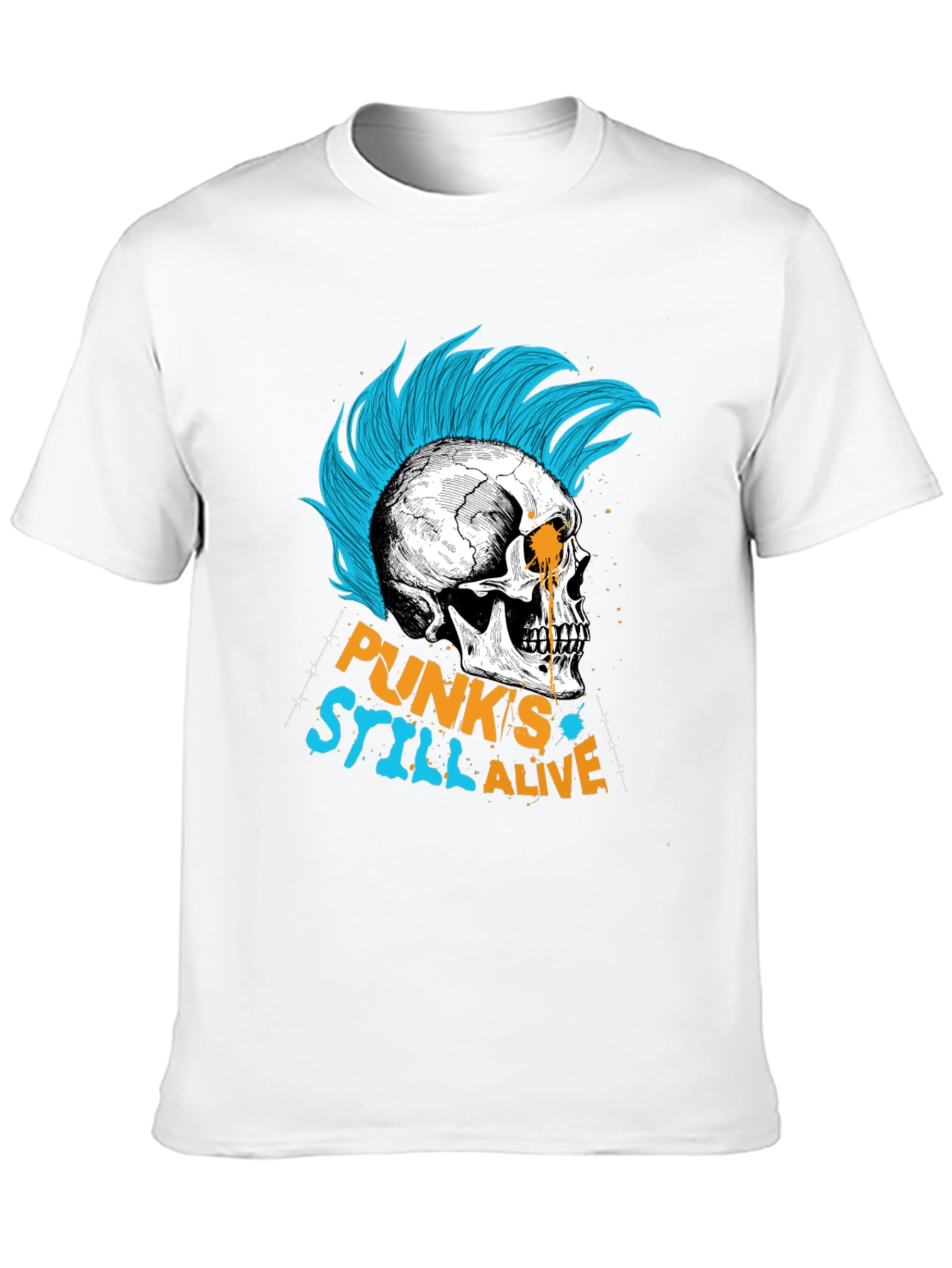 Punks Still Alive Graphic Tee - Skull Design