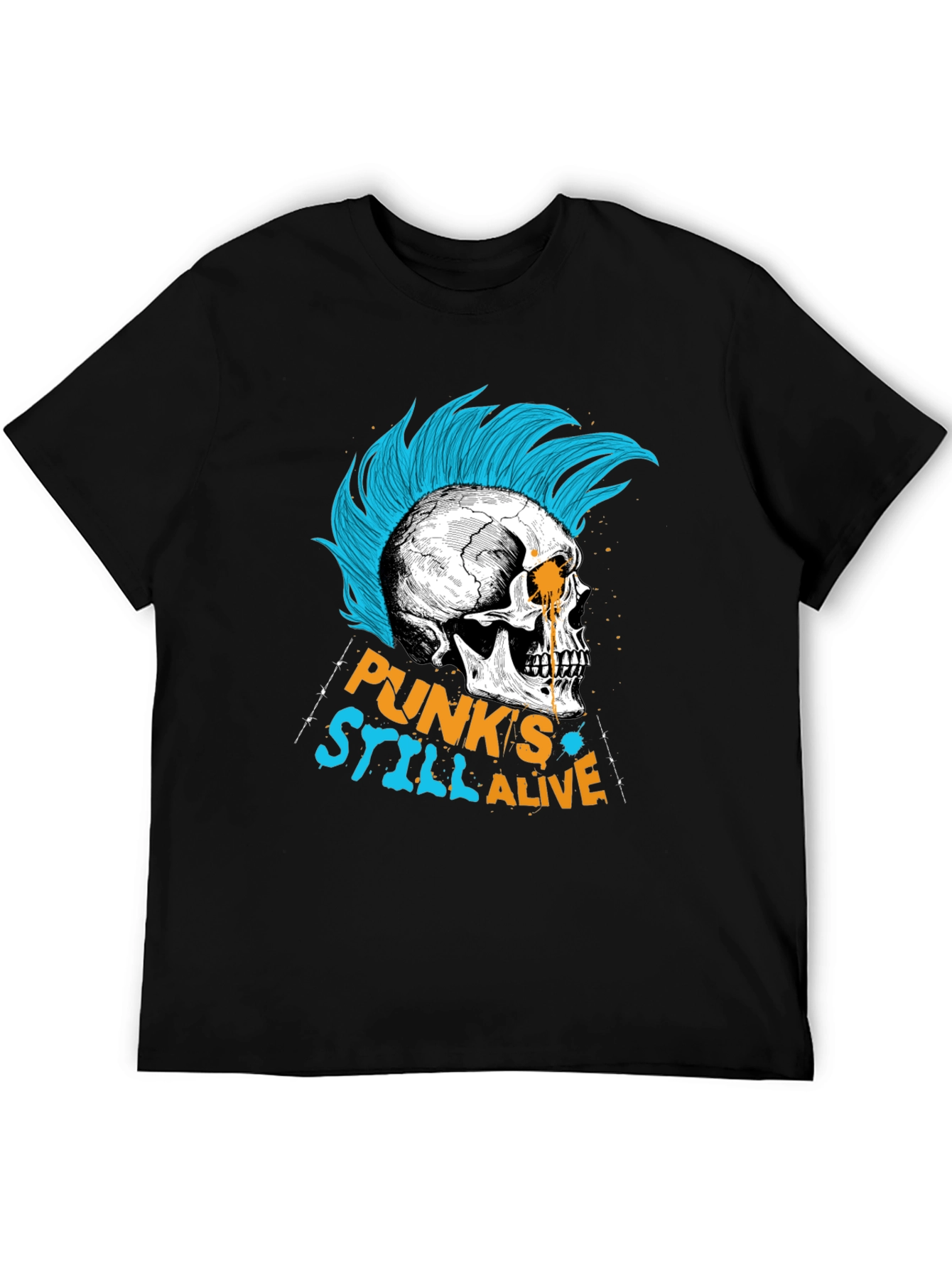 Punks Still Alive Graphic Tee - Skull Design