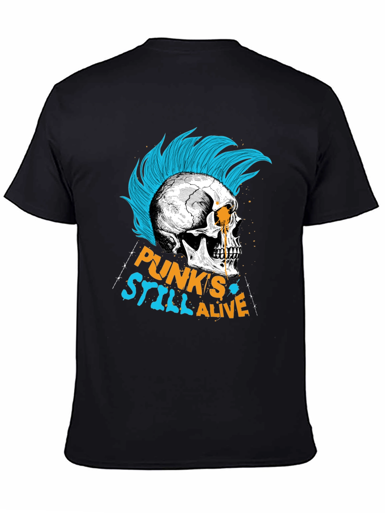 Punks Still Alive Graphic Tee - Skull Design