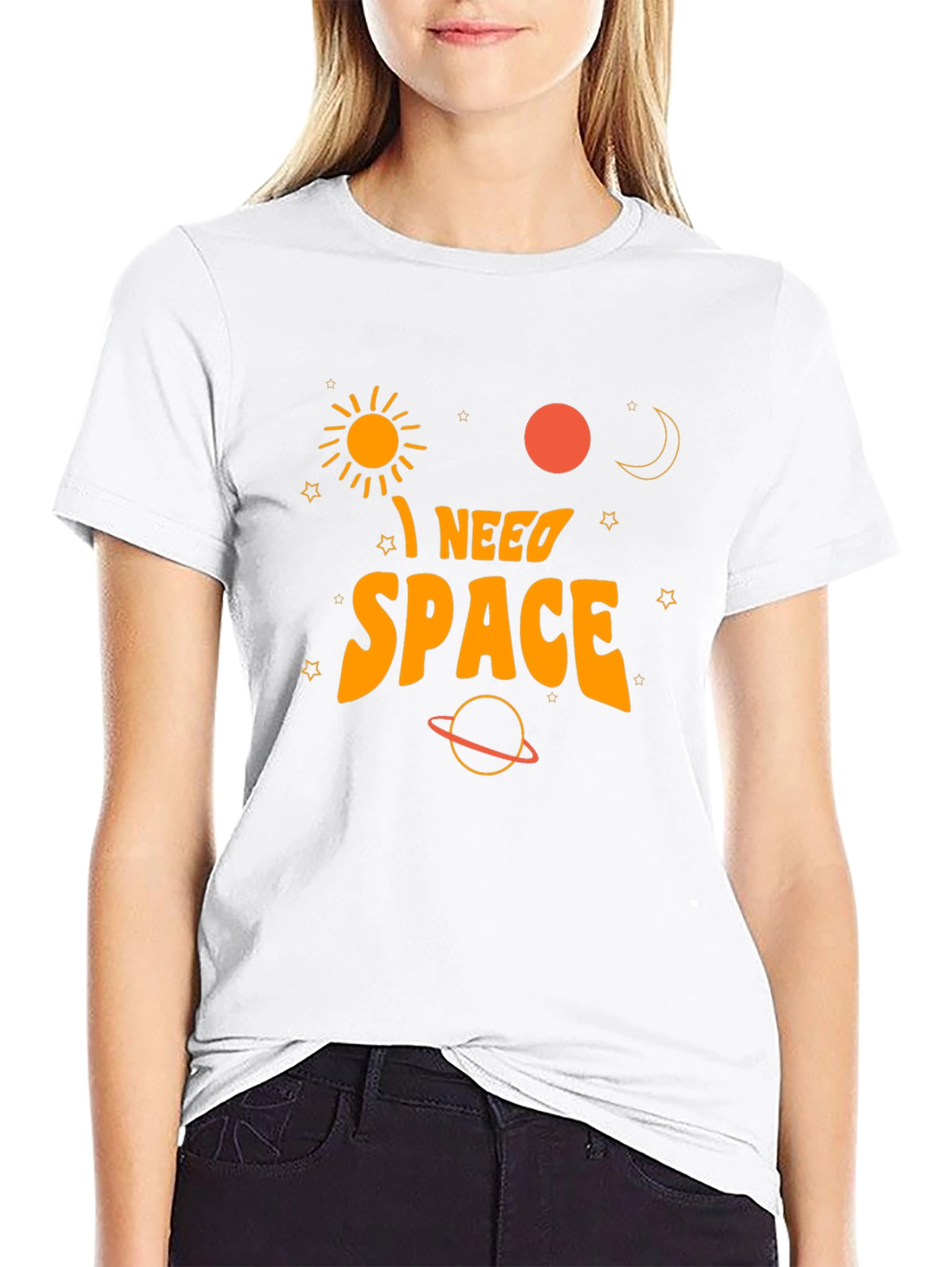I Need Space Graphic Tee - Black Cotton T-Shirt