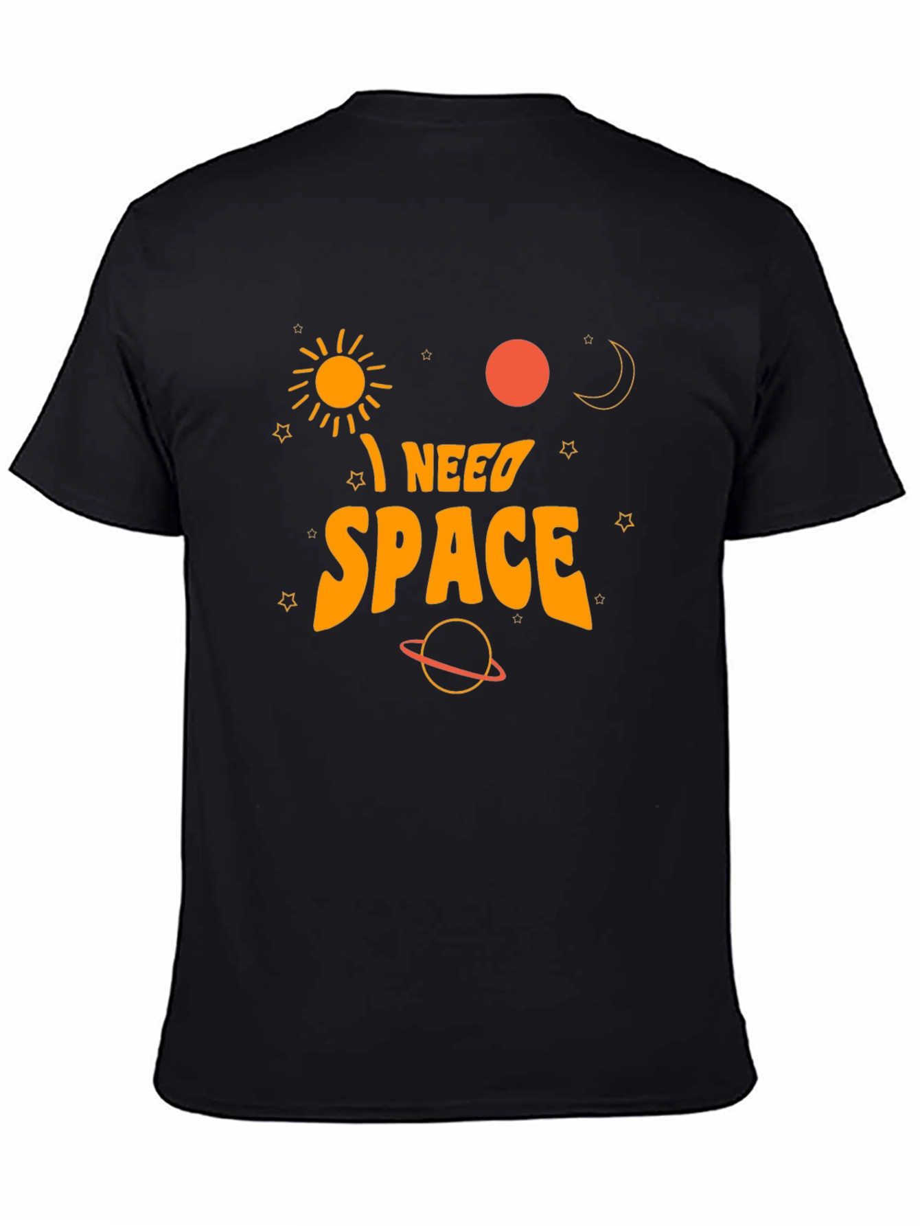 I Need Space Graphic Tee - Black Cotton T-Shirt