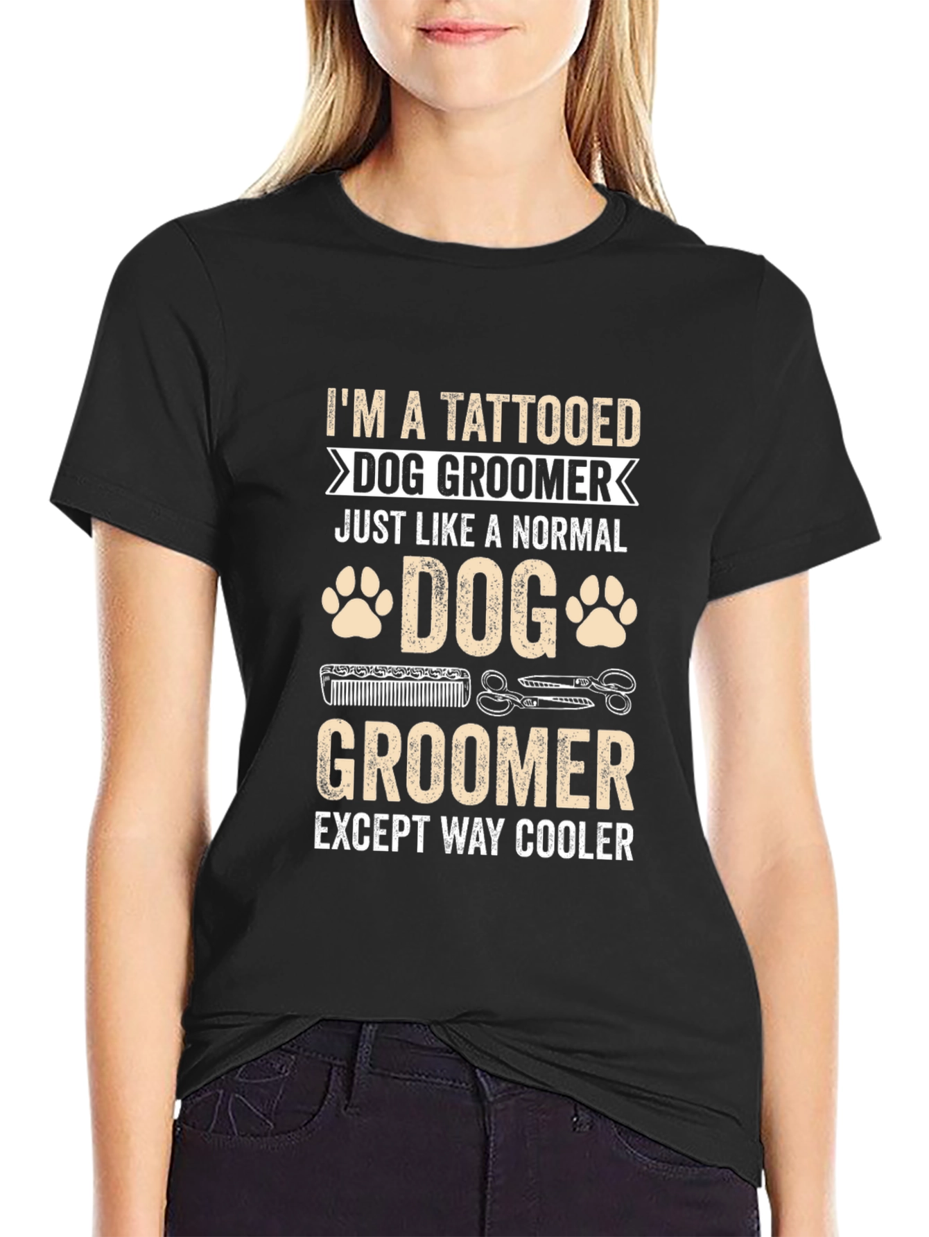 Tattooed Dog Groomer T-Shirt - Cool & Unique Design