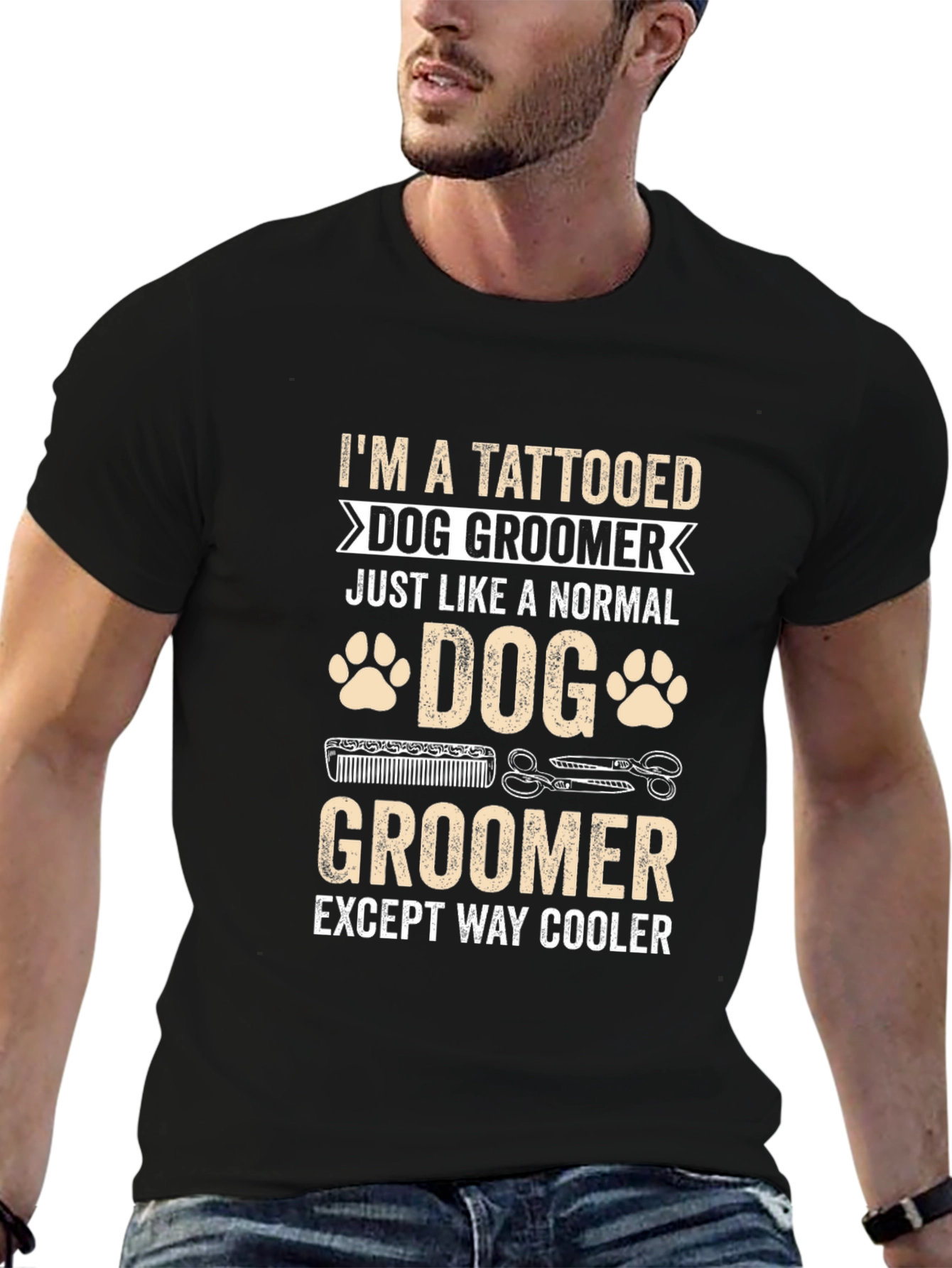 Tattooed Dog Groomer T-Shirt - Cool & Unique Design