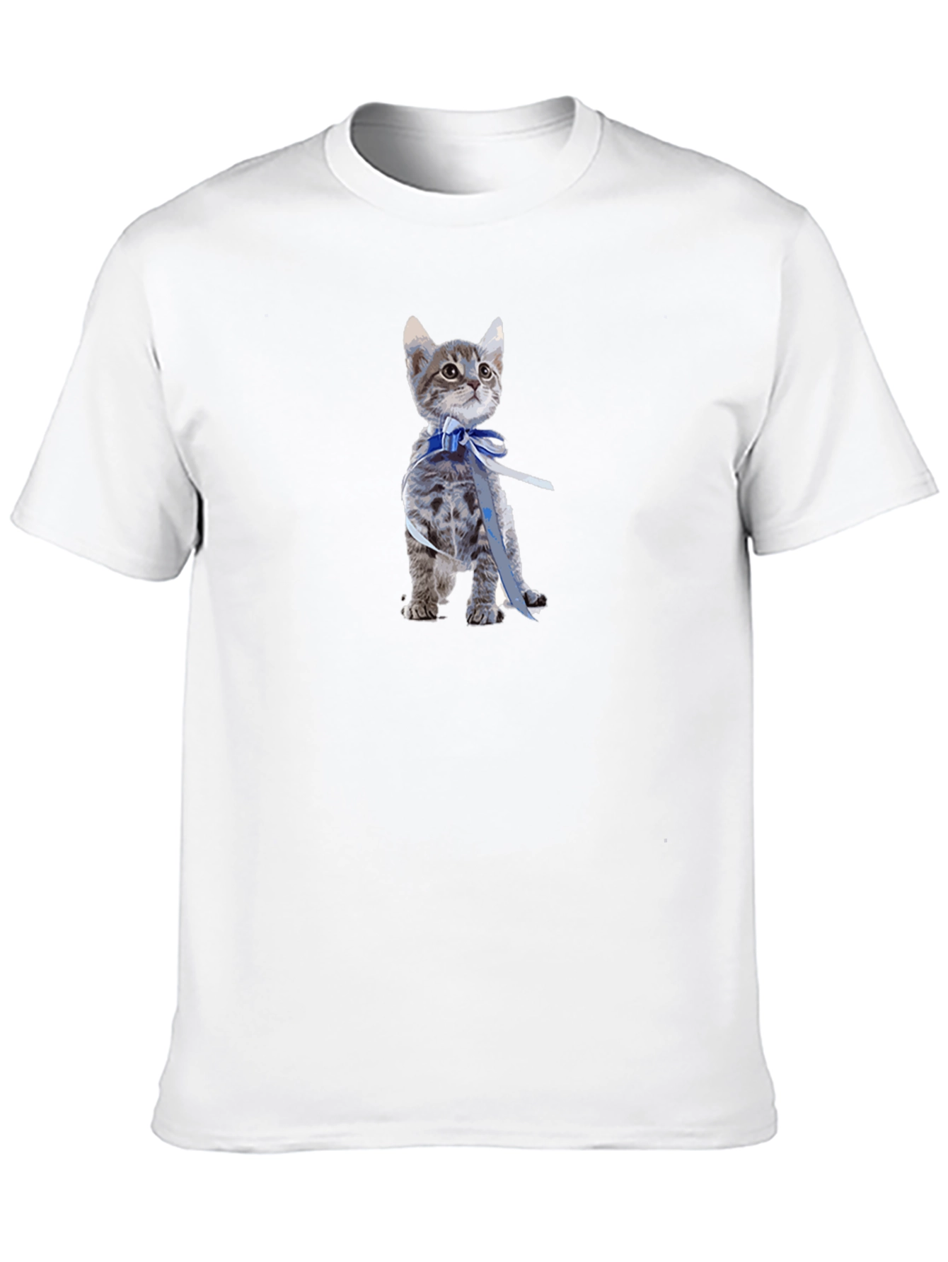 Kitten with Bow T-Shirt - Cute Cat Graphic Tee