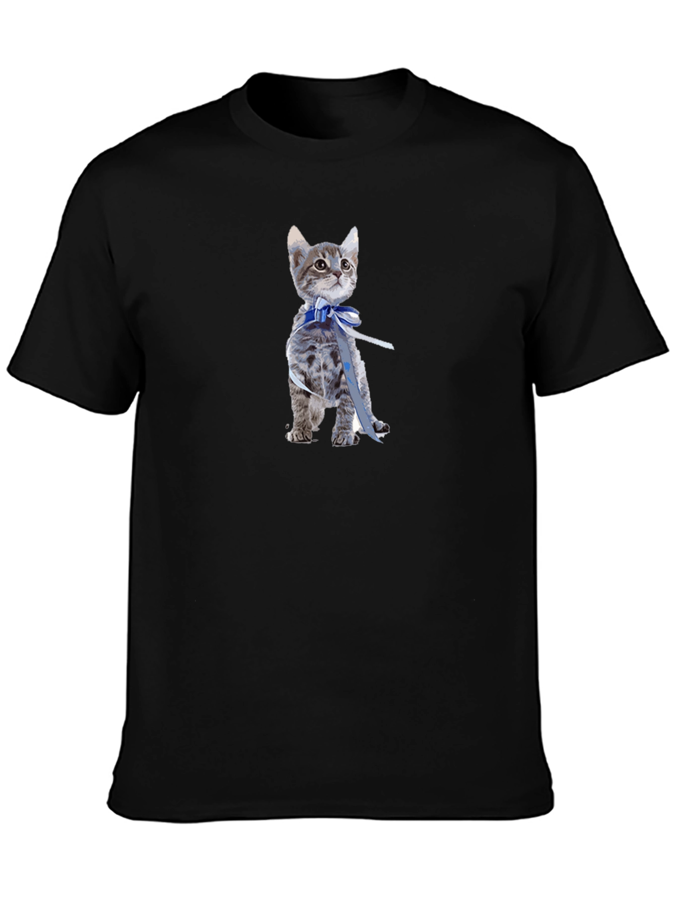 Kitten with Bow T-Shirt - Cute Cat Graphic Tee