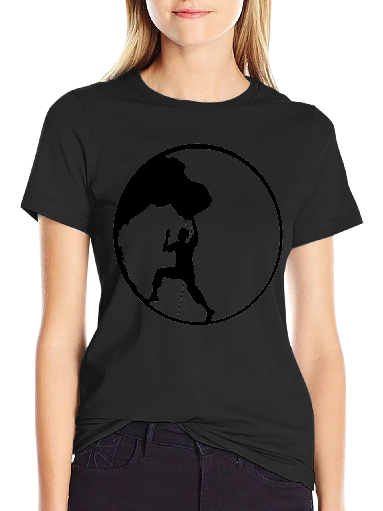Climbing Silhouette Black Graphic Tee