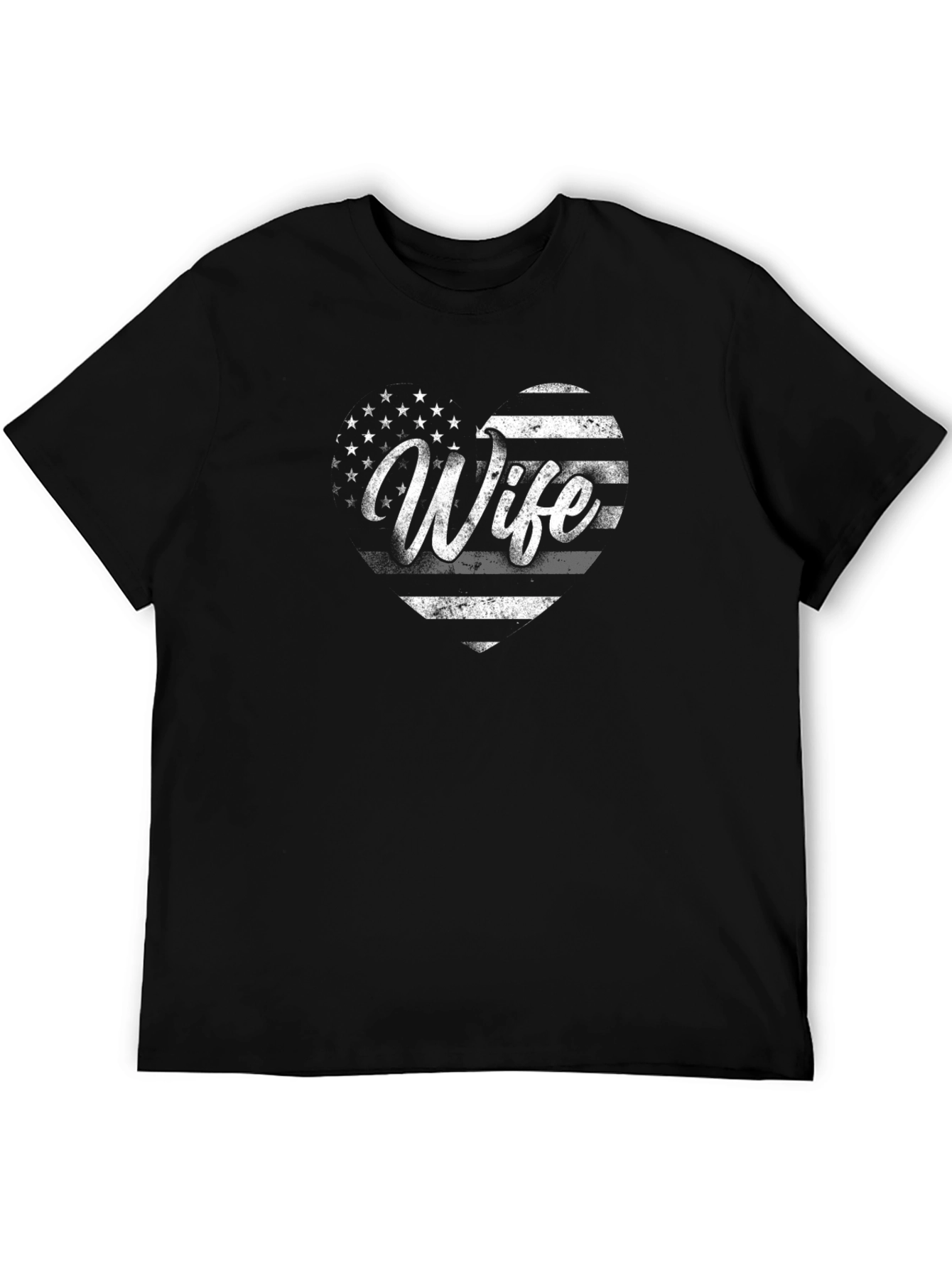 Wife American Flag Heart Graphic Tee