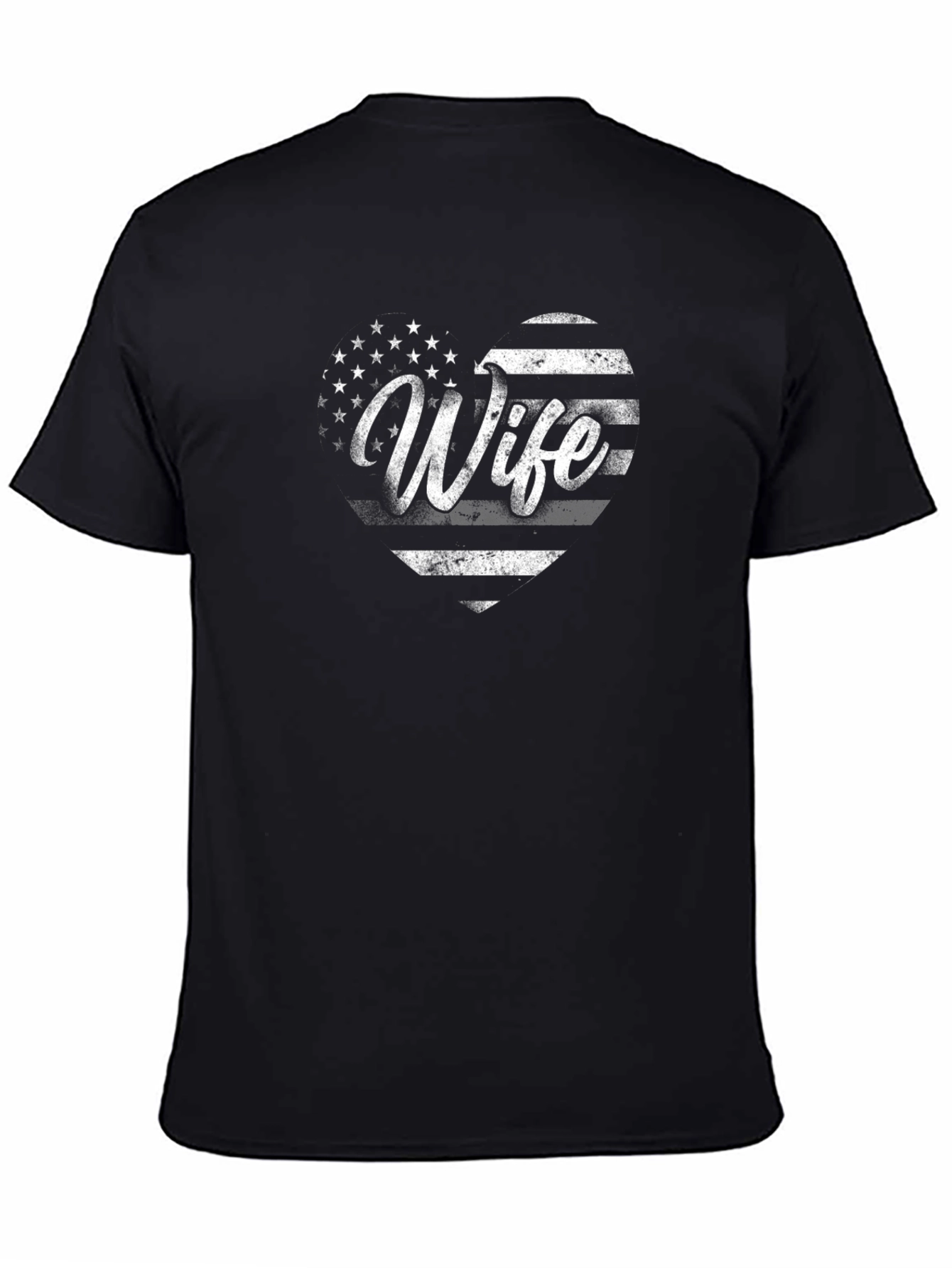 Wife American Flag Heart Graphic Tee