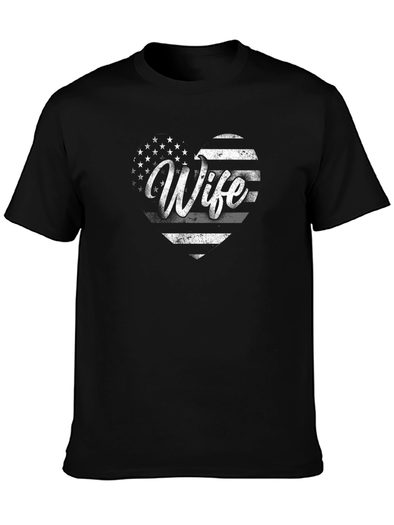 Wife American Flag Heart Graphic Tee