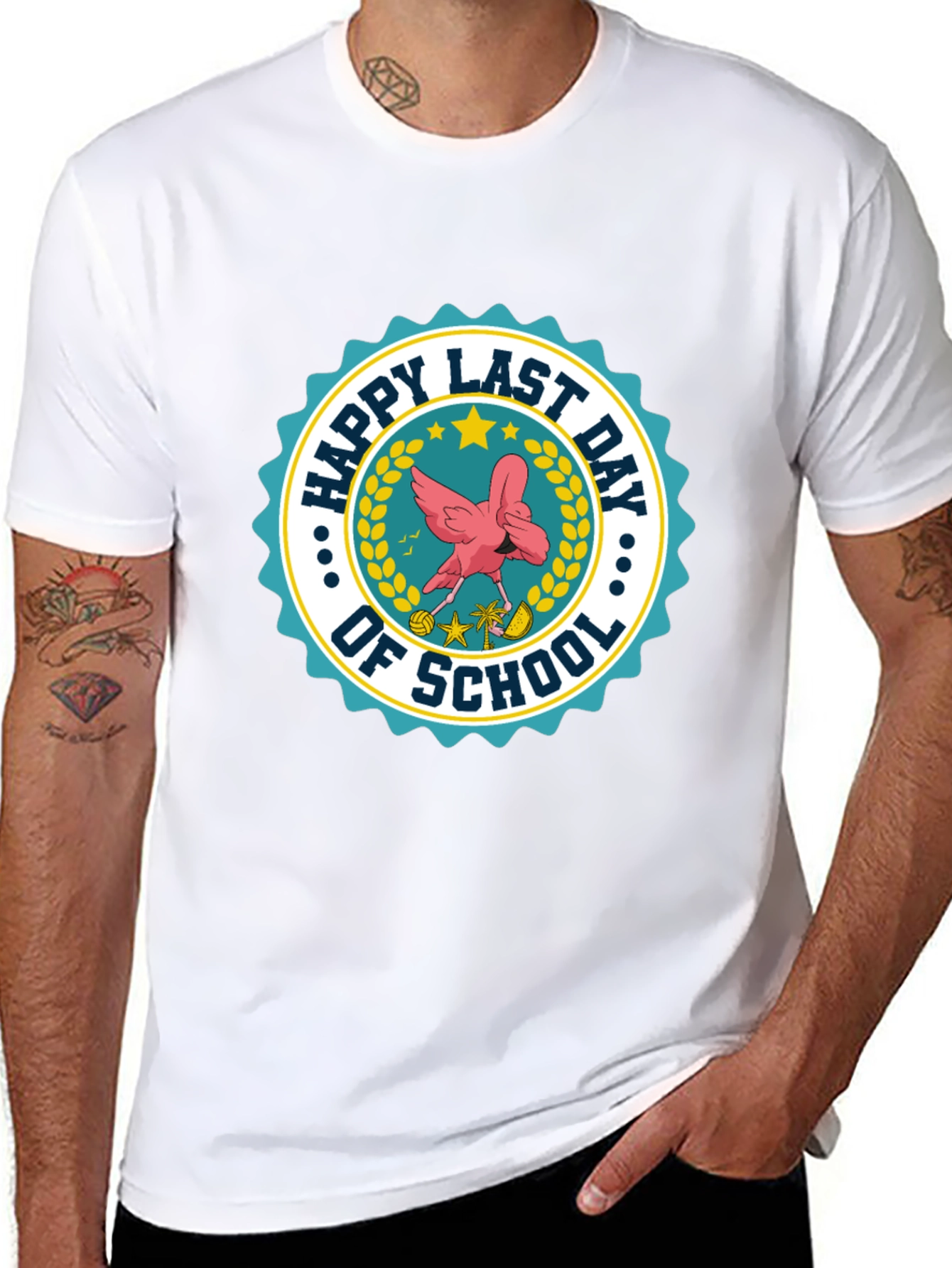 Happy Last Day of School T-Shirt Flamingo Graphic Tee