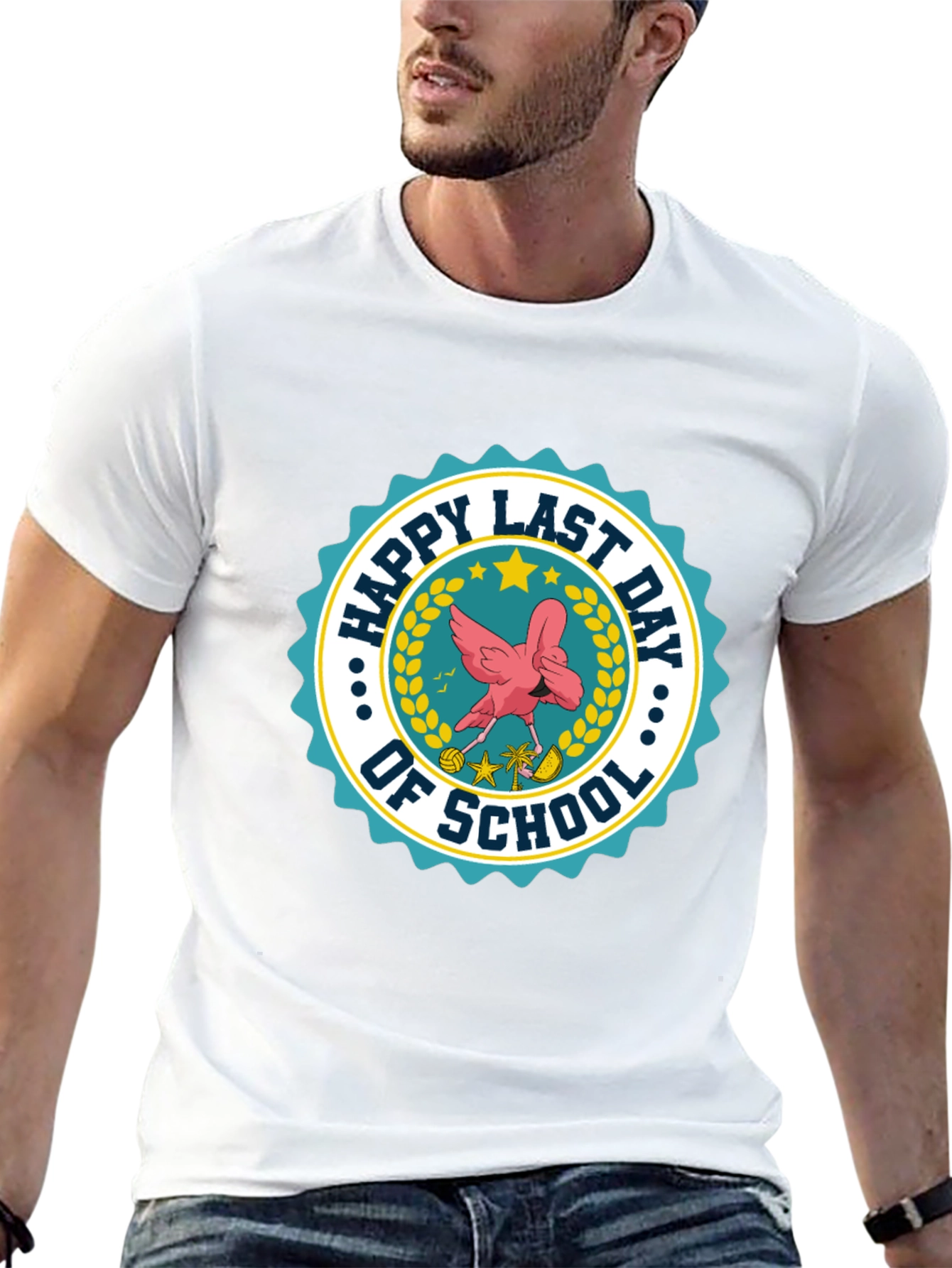 Happy Last Day of School T-Shirt Flamingo Graphic Tee