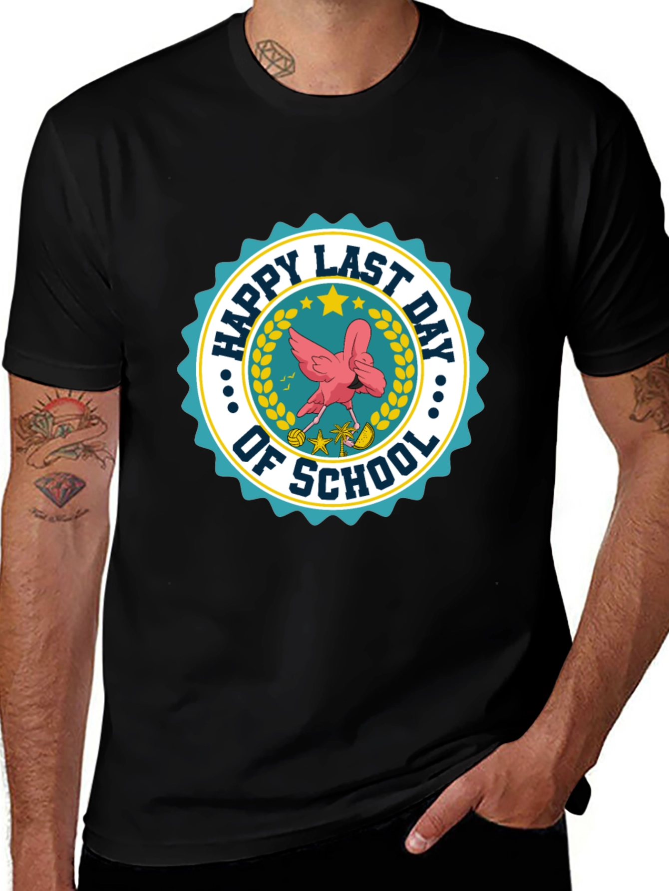 Happy Last Day of School T-Shirt Flamingo Graphic Tee